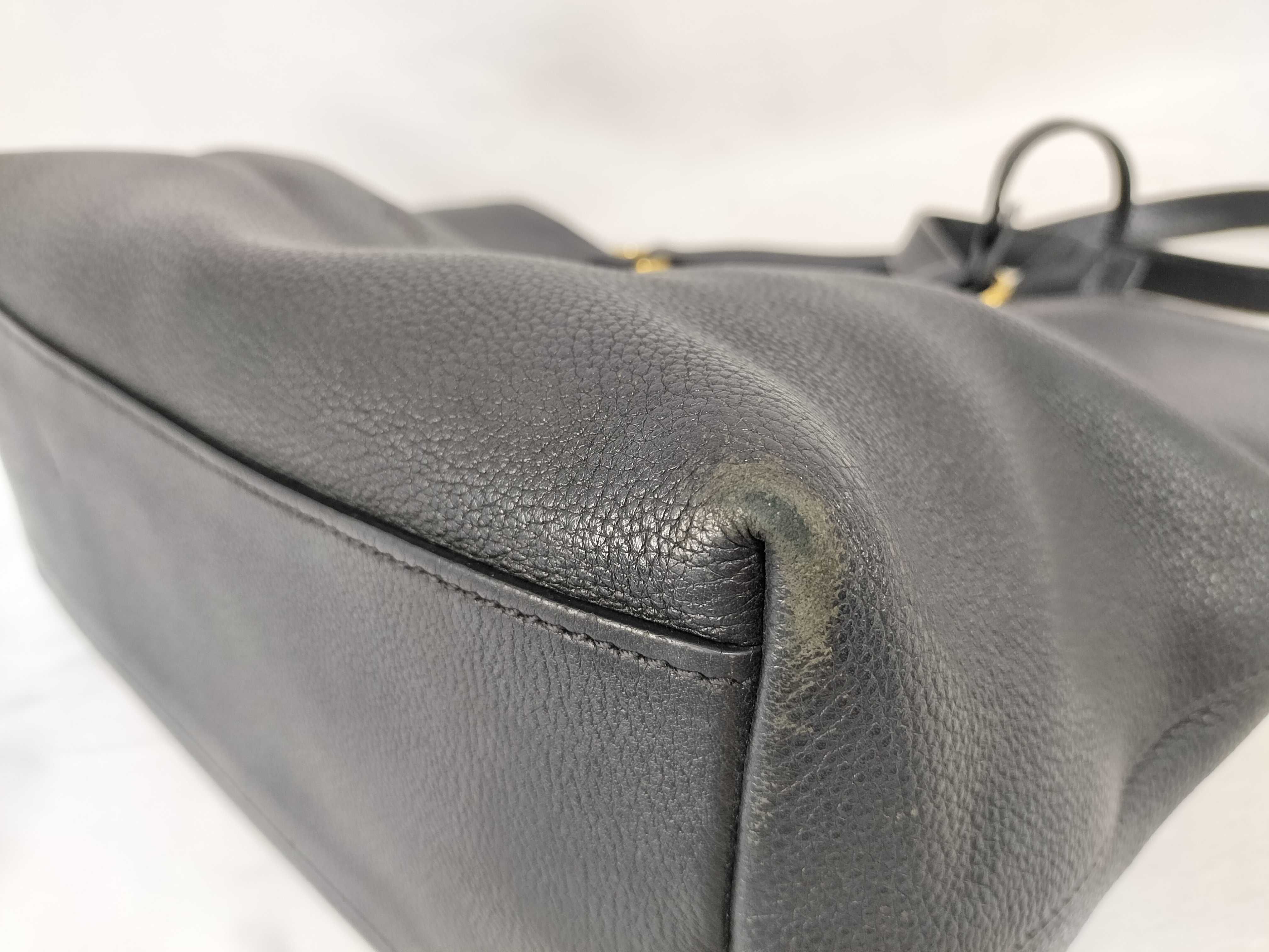 Vitello Daino Black Tote Bag — view 6