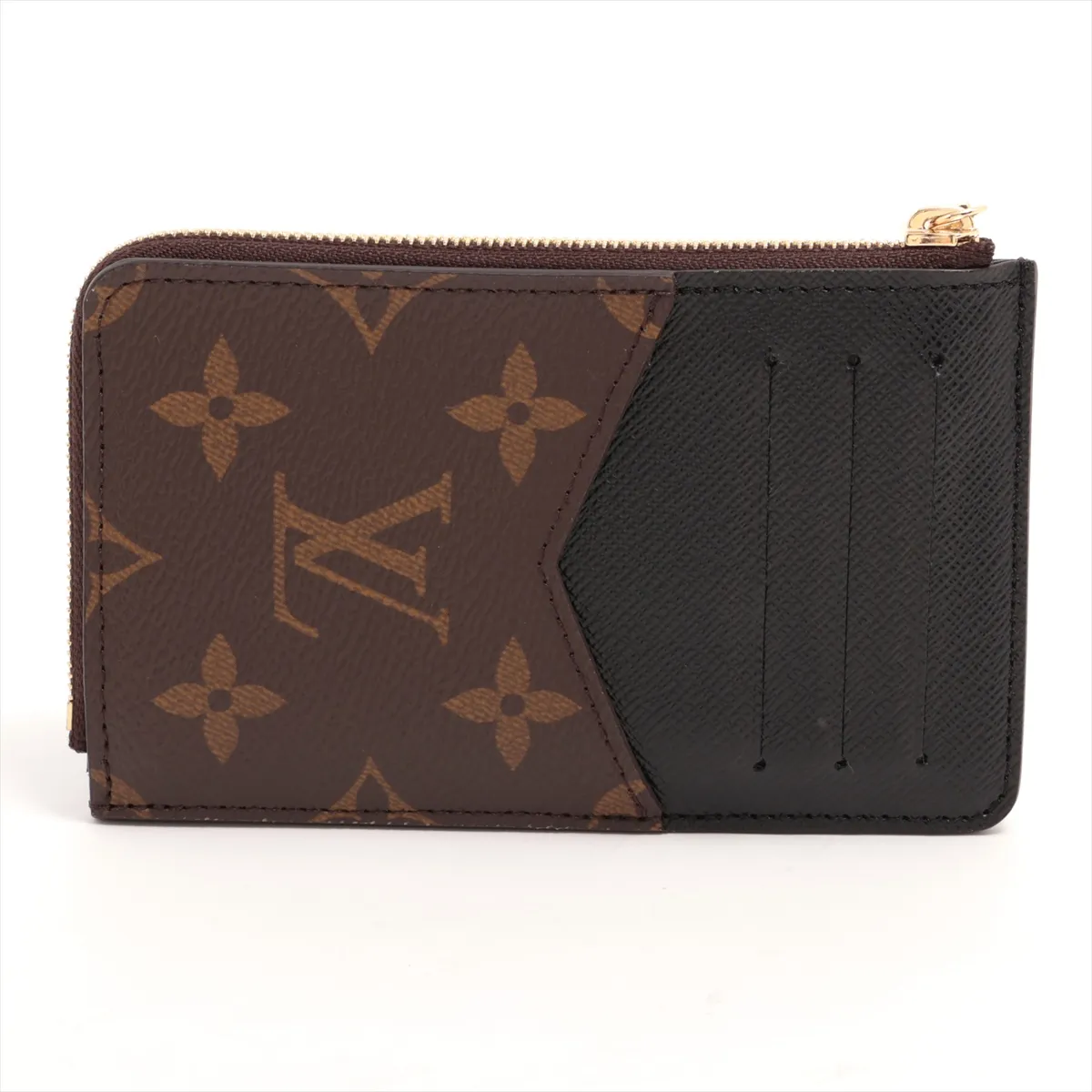 Monogram Portecarte Verso M69431 Black x Brown Coin Case (RFID detected) — view 2