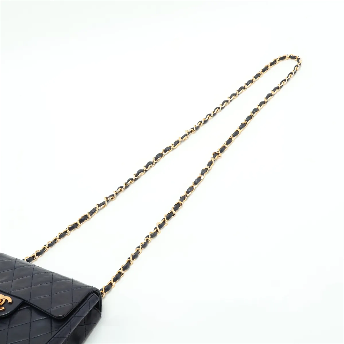 Mini Matelassé 17 Lambskin Single Flap Single Chain Bag Navy Gold Hardware A01115 — view 5