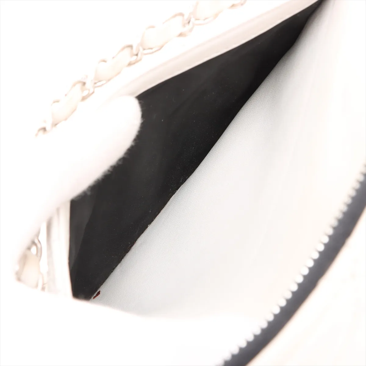 Matelassé Lambskin Chain Shoulder Bag, Gray, Silver Hardware, Item No. 14088667 (Serial No. 14) — view 10