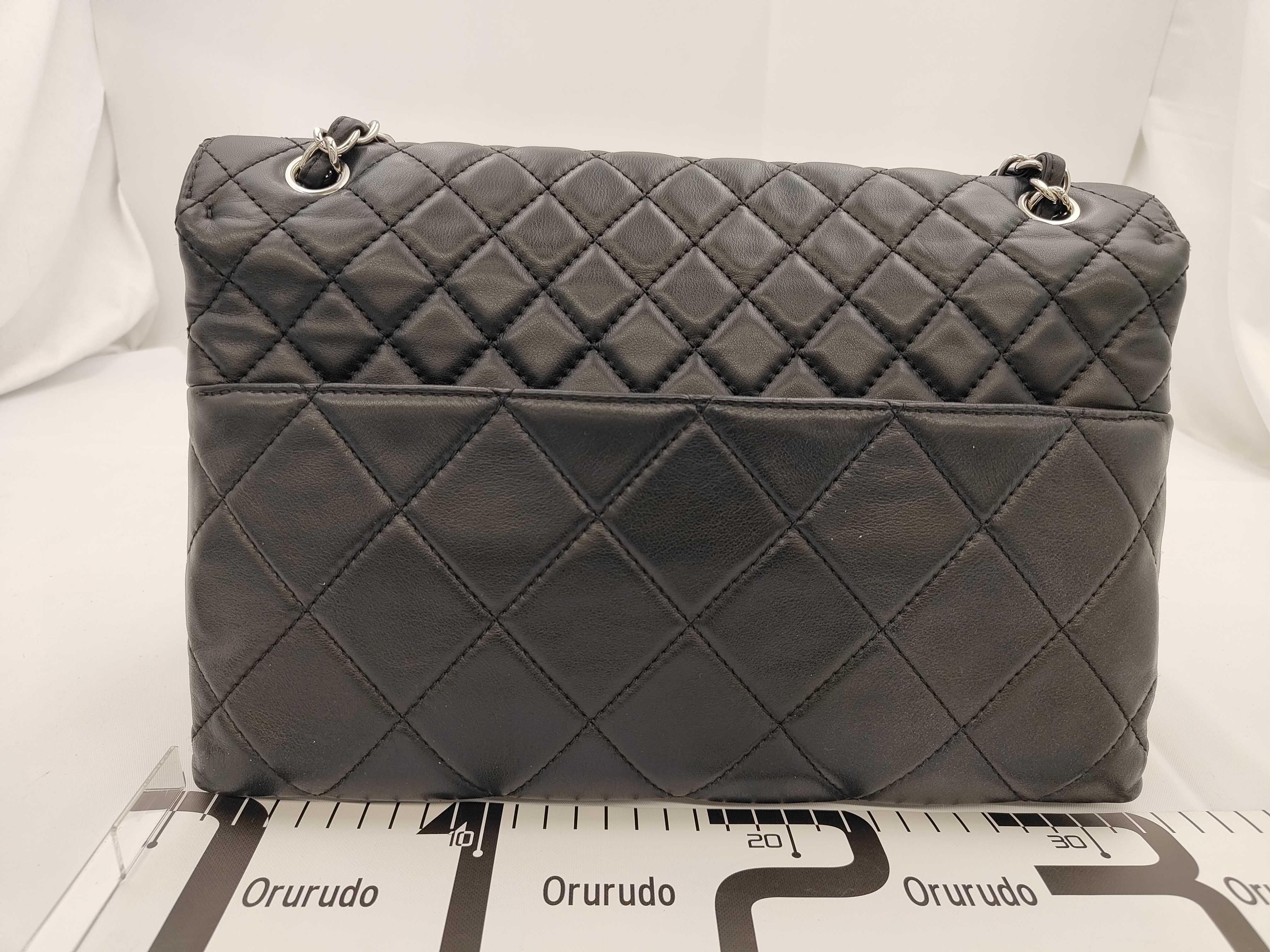 Matelassé Chain Shoulder Bag with Silver Hardware and Black Coco Mark — view 2