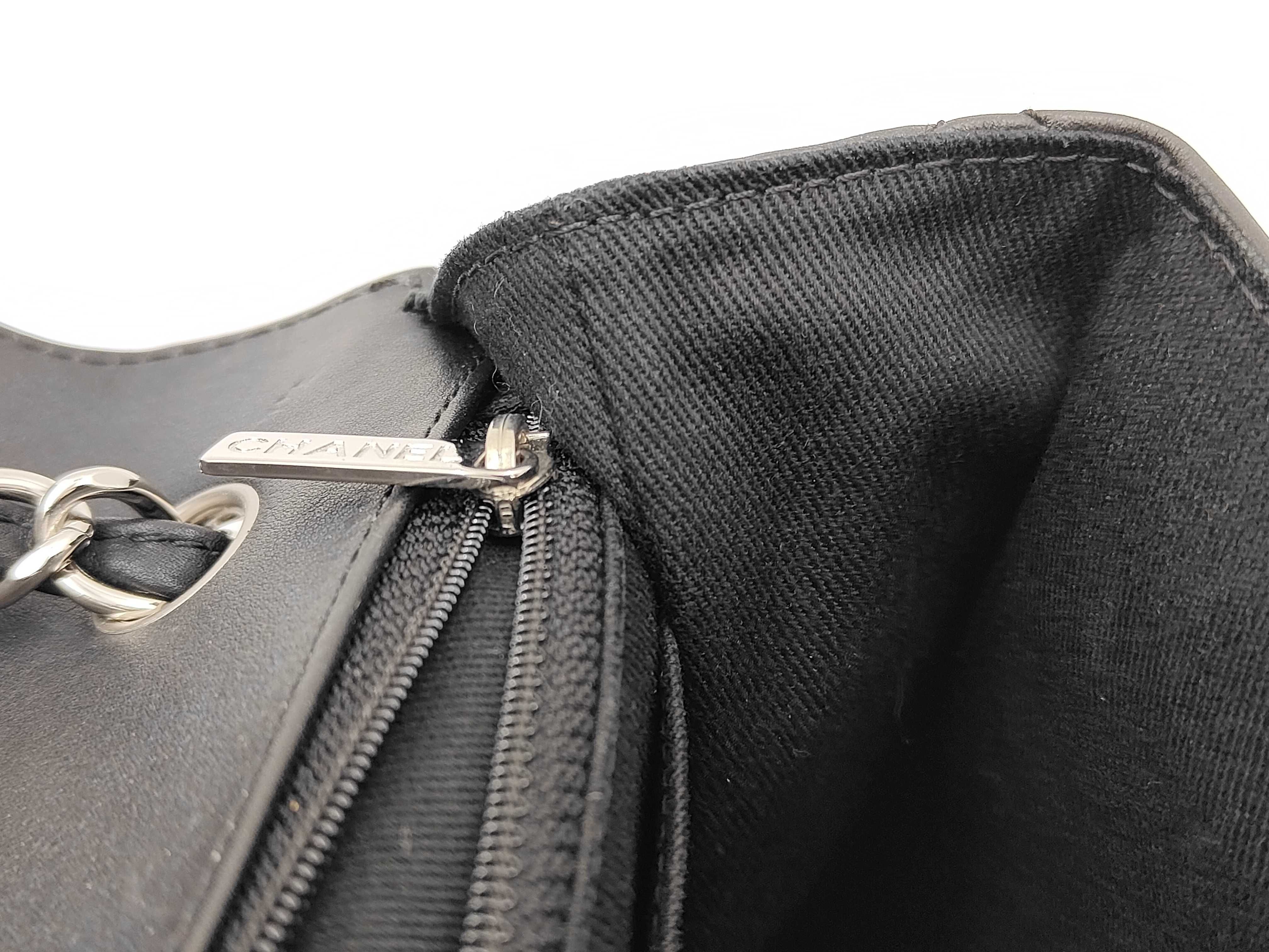 Matelassé Chain Shoulder Bag with Silver Hardware and Black Coco Mark — view 13
