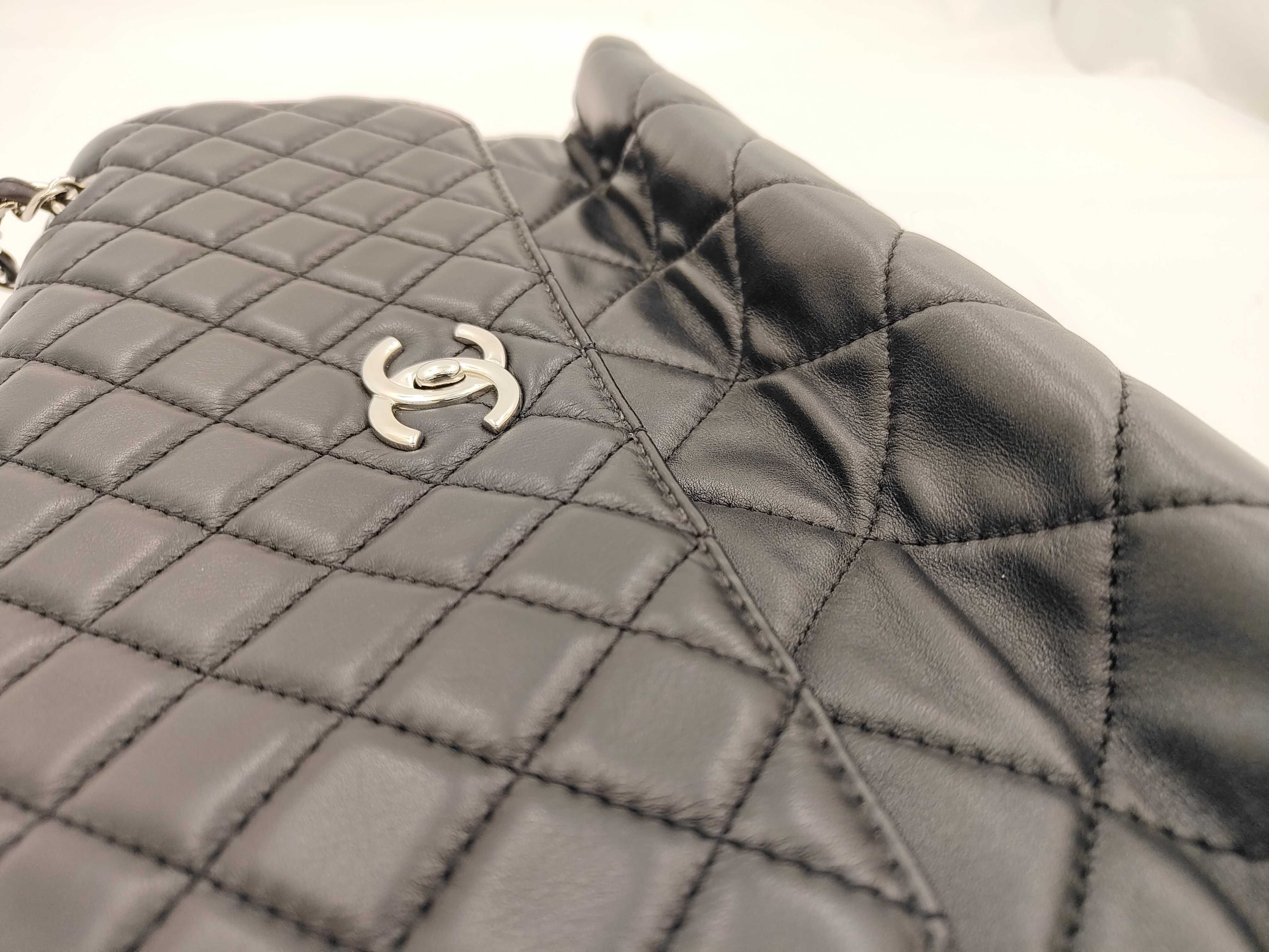 Matelassé Chain Shoulder Bag with Silver Hardware and Black Coco Mark — view 14
