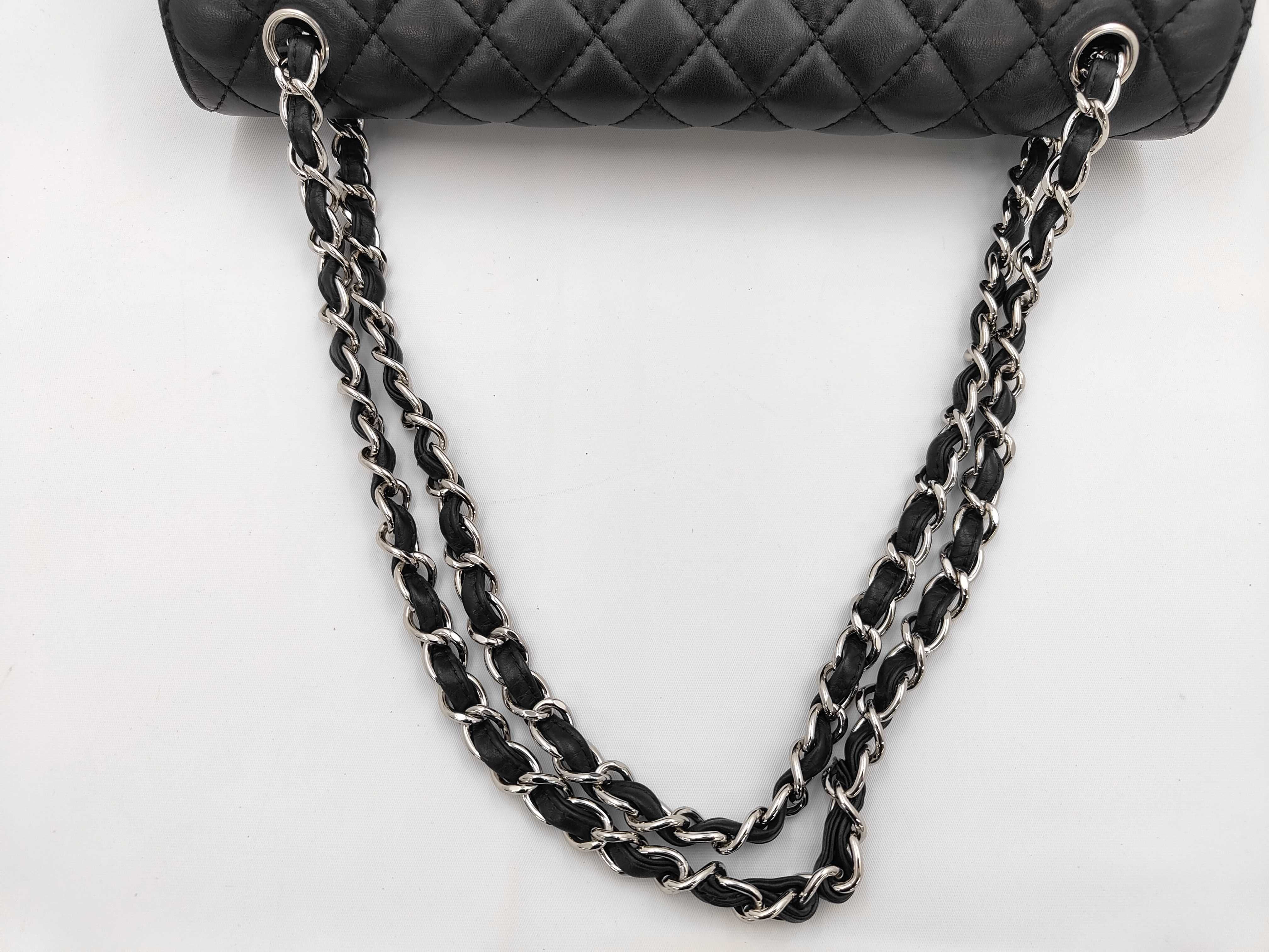 Matelassé Chain Shoulder Bag with Silver Hardware and Black Coco Mark — view 3