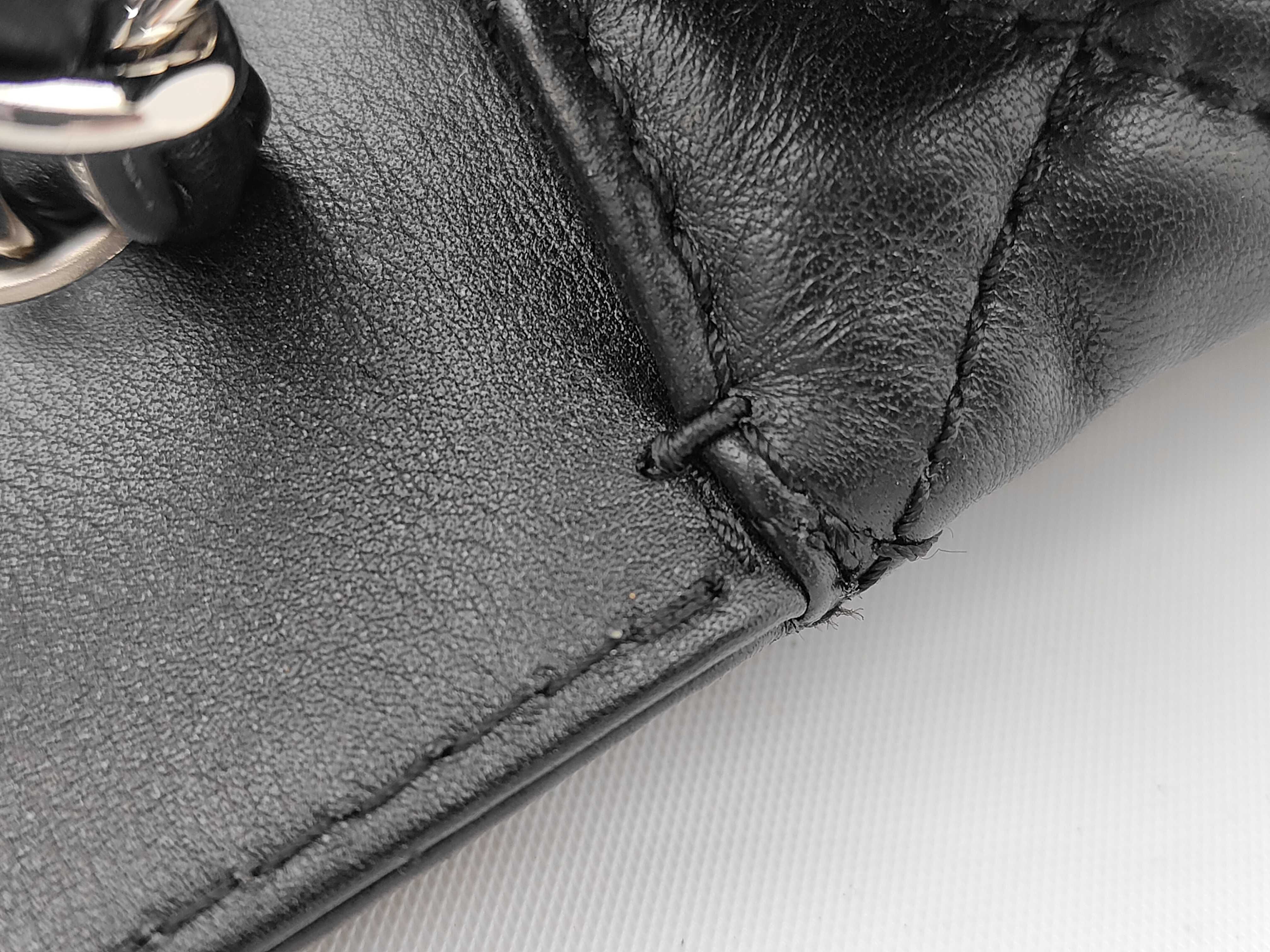 Matelassé Chain Shoulder Bag with Silver Hardware and Black Coco Mark — view 8