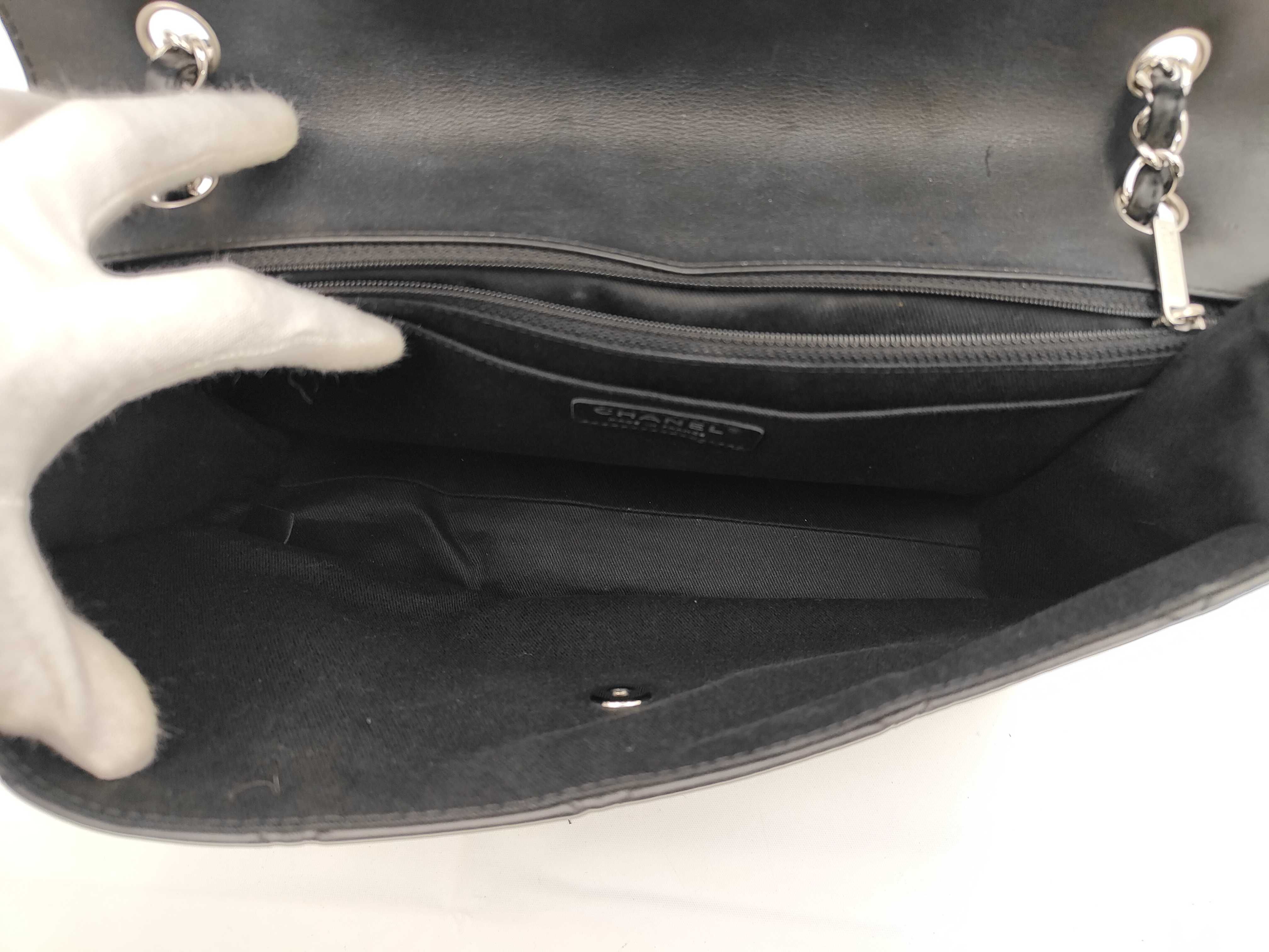 Matelassé Chain Shoulder Bag with Silver Hardware and Black Coco Mark — view 9