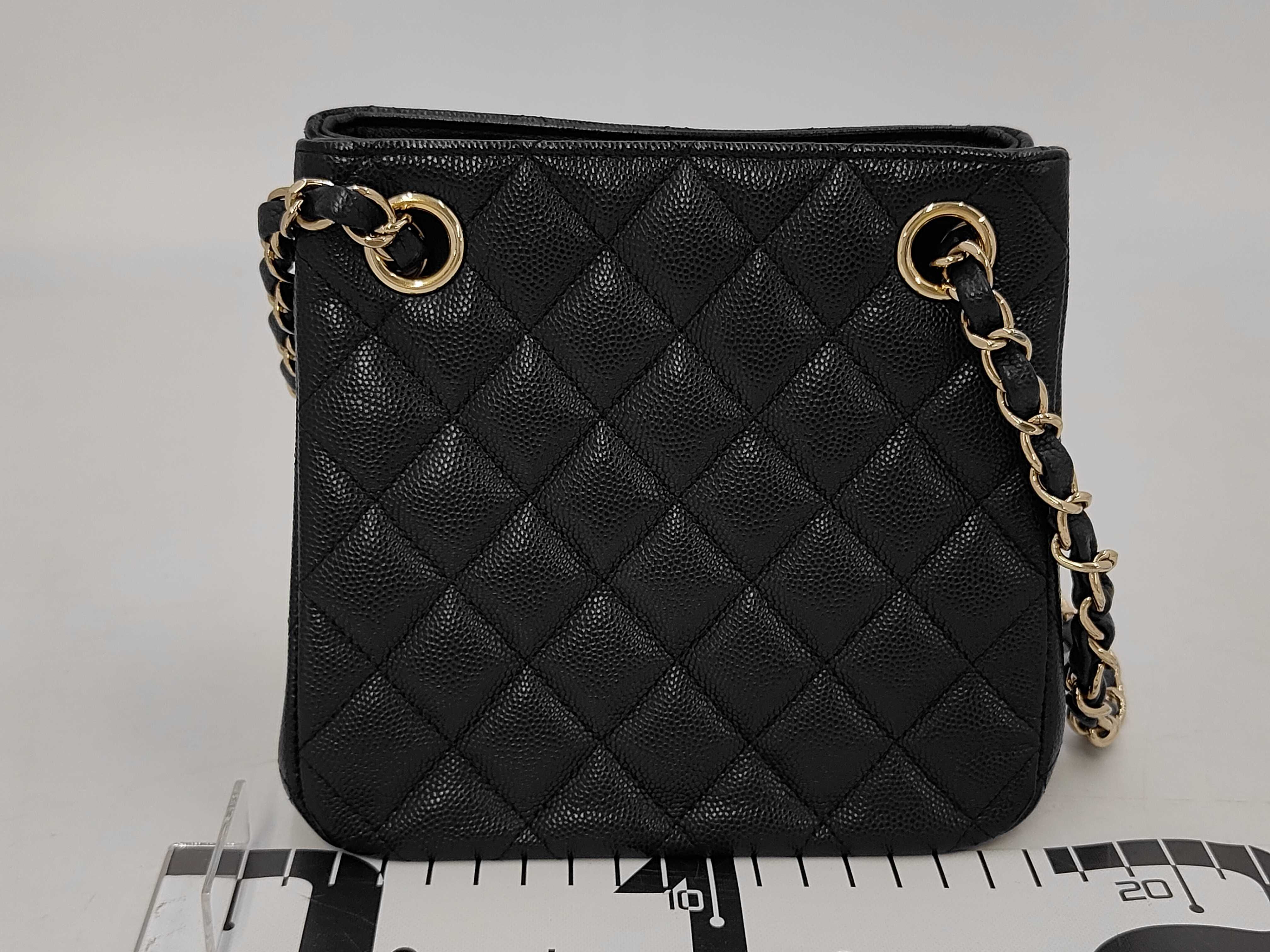 Black Bucket Tote Bag, Calfskin Shoulder Bag — view 2