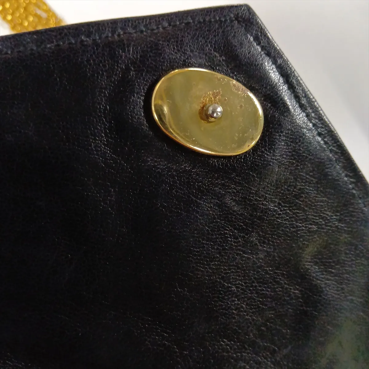 Matelassé Satin Chain Shoulder Bag, Black with Gold Hardware, 0655927 (Serial Number in the 0s) — view 12