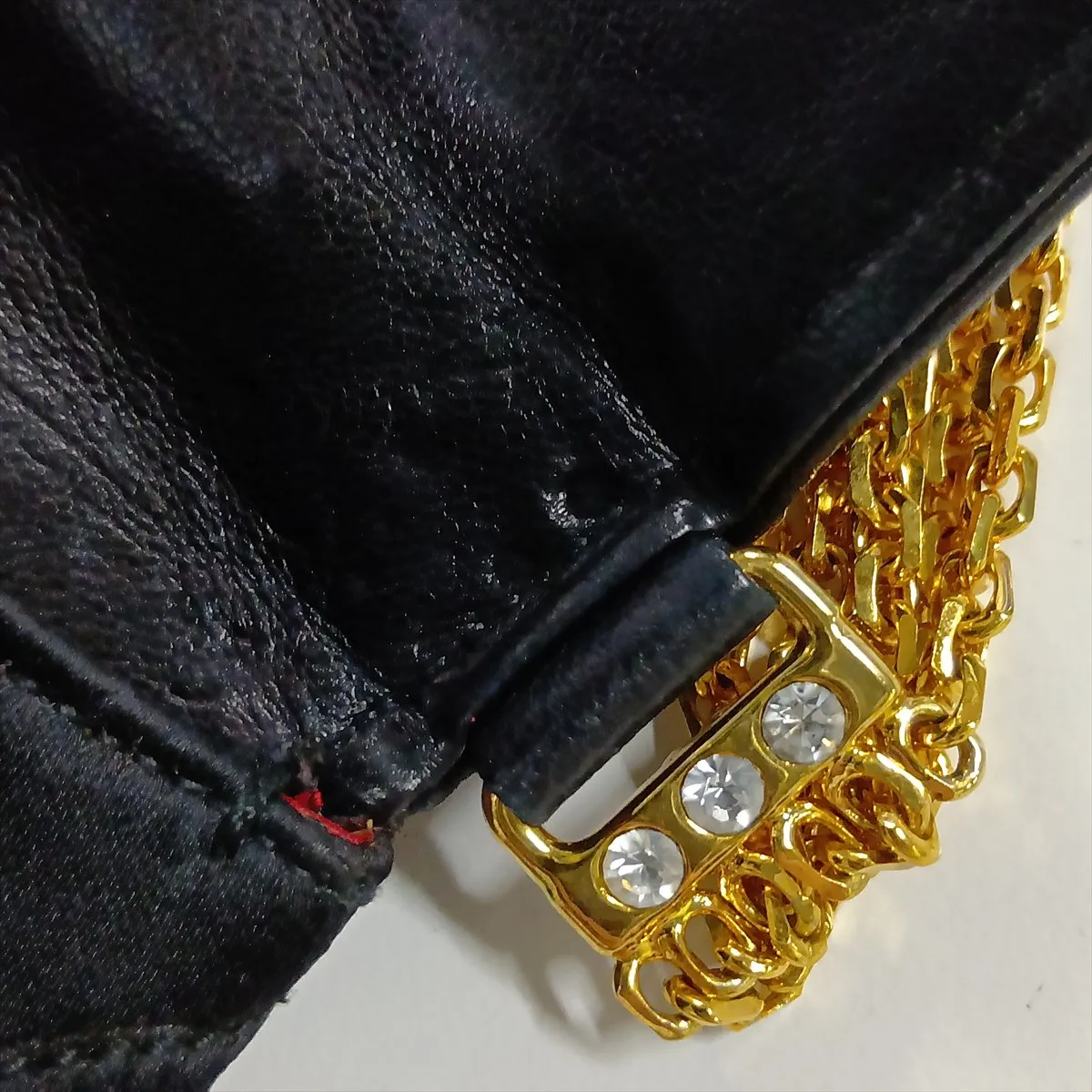 Matelassé Satin Chain Shoulder Bag, Black with Gold Hardware, 0655927 (Serial Number in the 0s) — view 13