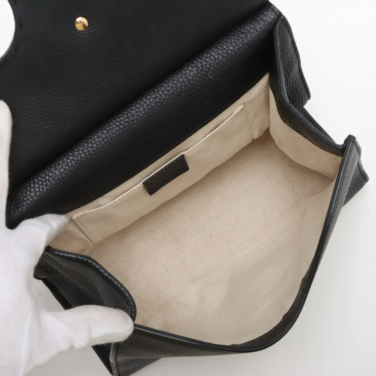 GG Marmont Leather 2WAY Handbag Black 442622 — view 8