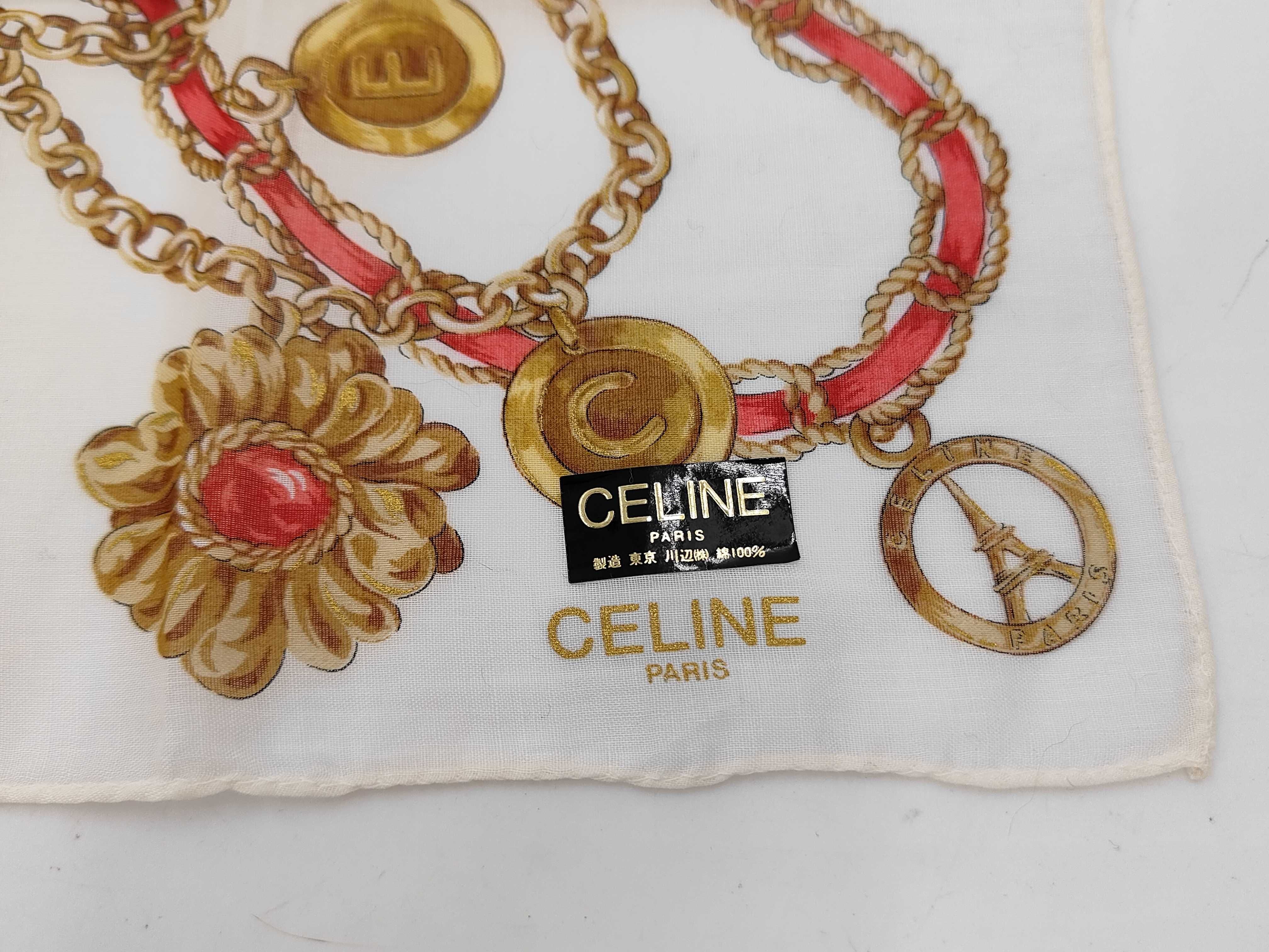 scarf/handkerchief with chain, all-over pattern, logo, unused, other accessories. — view 3