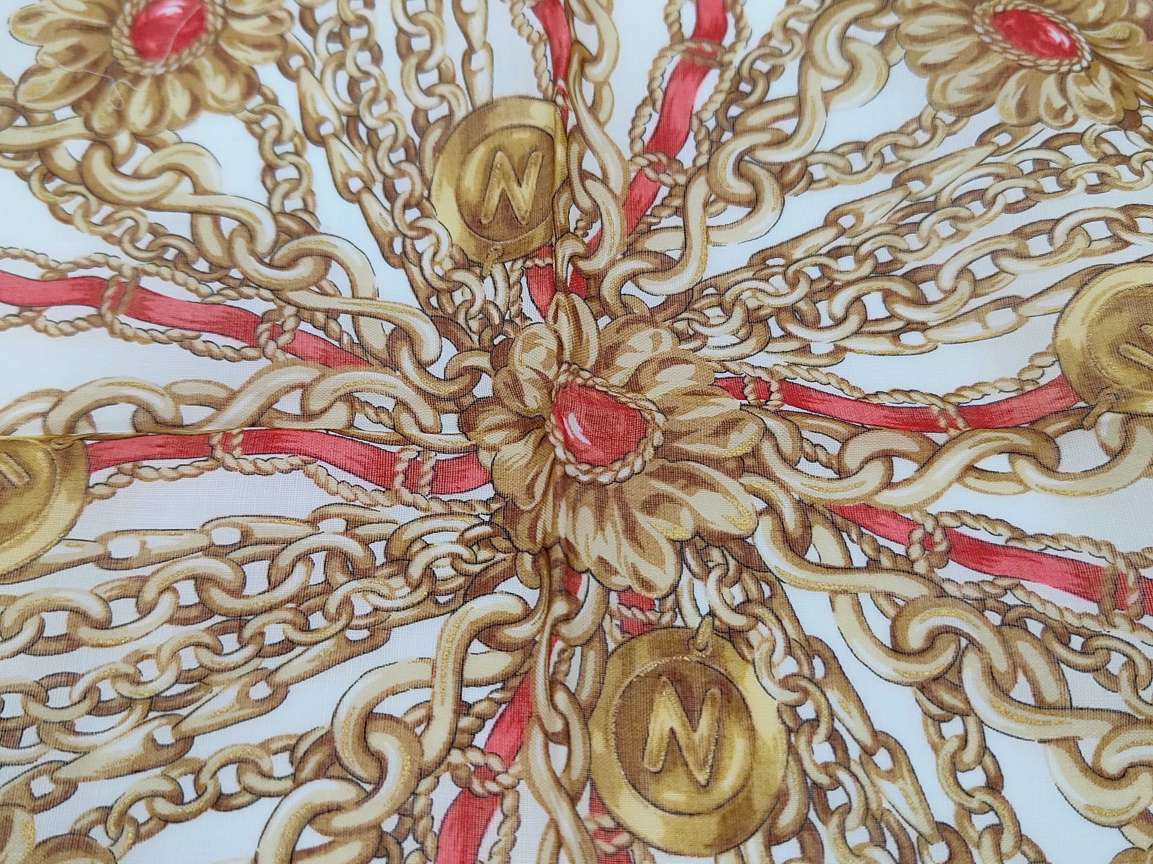 scarf/handkerchief with chain, all-over pattern, logo, unused, other accessories. — view 4
