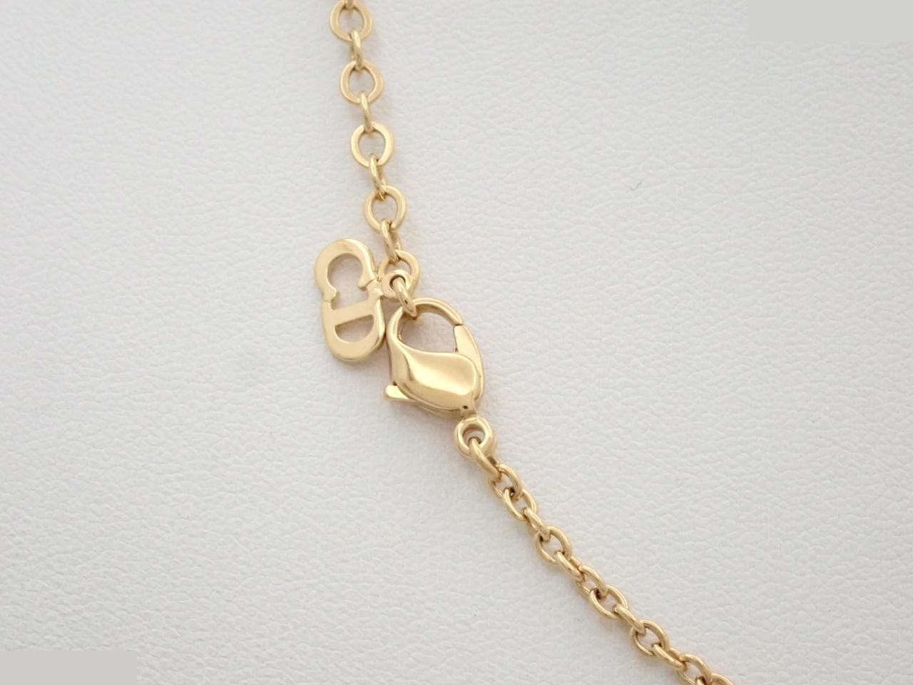 V-shaped necklace, gold-plated, with rhinestones, chain approximately 42cm long. — view 2
