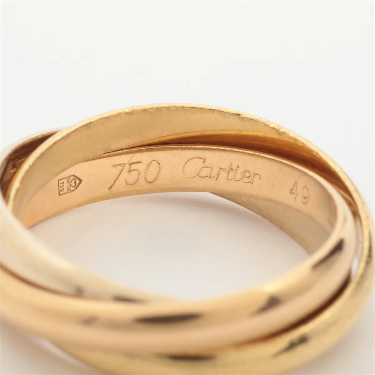 Trinity Ring 750 (YG x PG x WG) 4.7g Size 49 JM770 (Sold out, holes, dents) — view 3