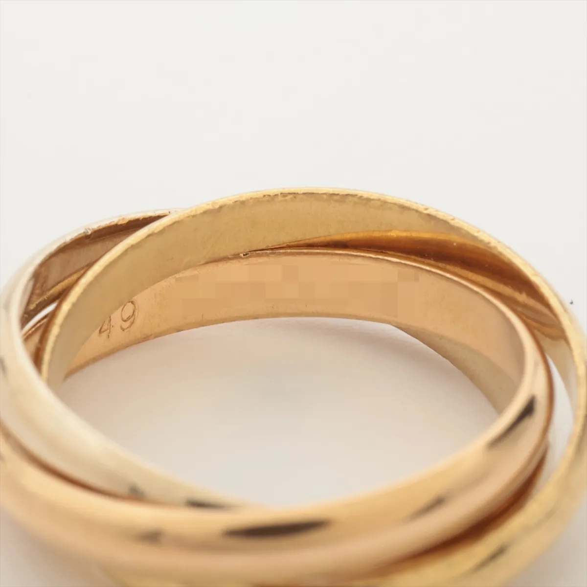 Trinity Ring 750 (YG x PG x WG) 4.7g Size 49 JM770 (Sold out, holes, dents) — view 4