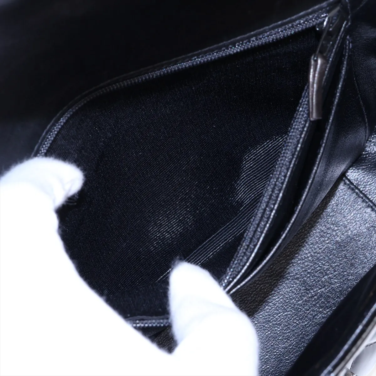 Matelassé Patent Leather Shoulder Bag, Black, Black Hardware, 4877385, Series 4 — view 7