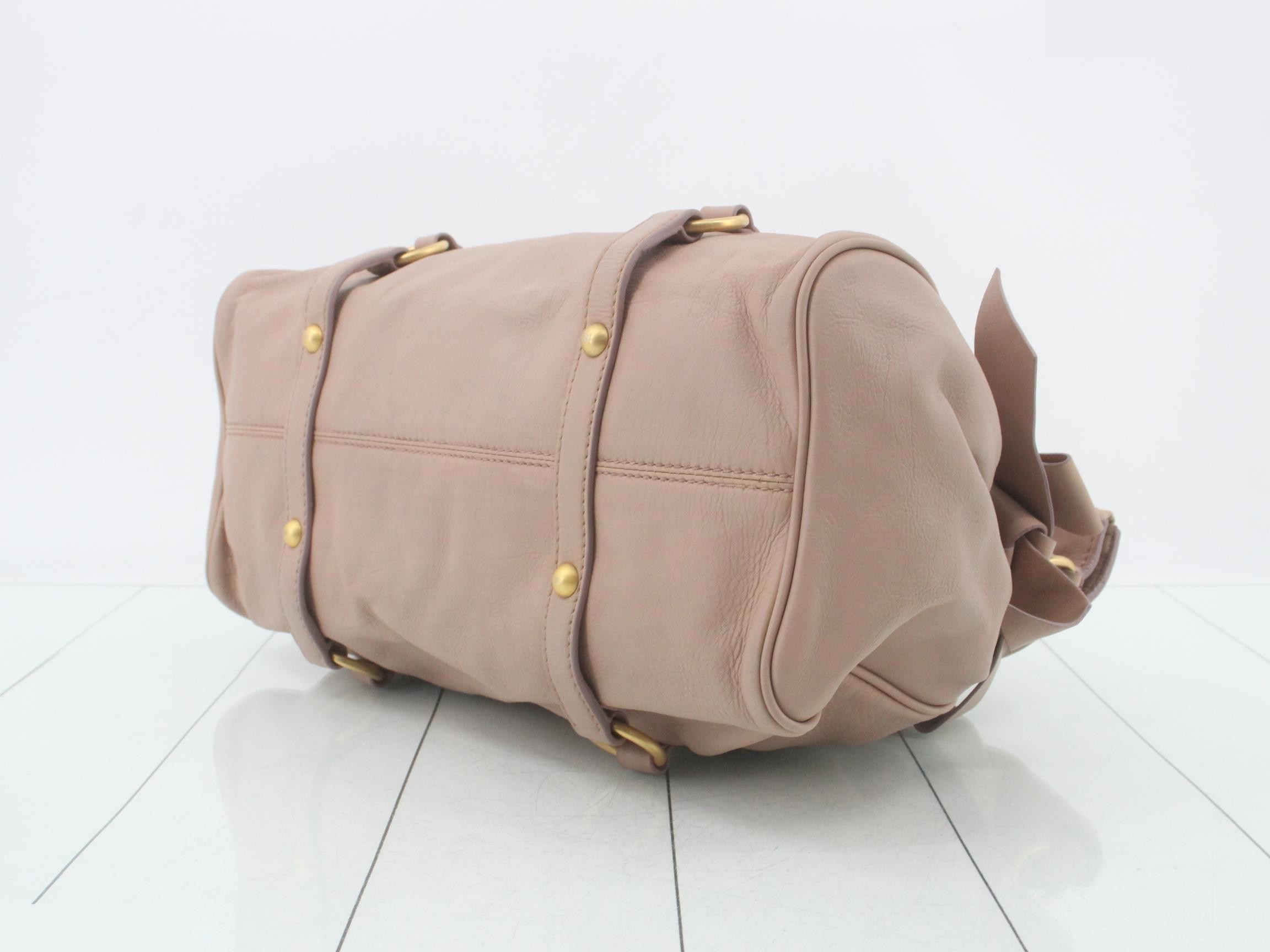 handbag, leather, beige, with shoulder strap. — view 6