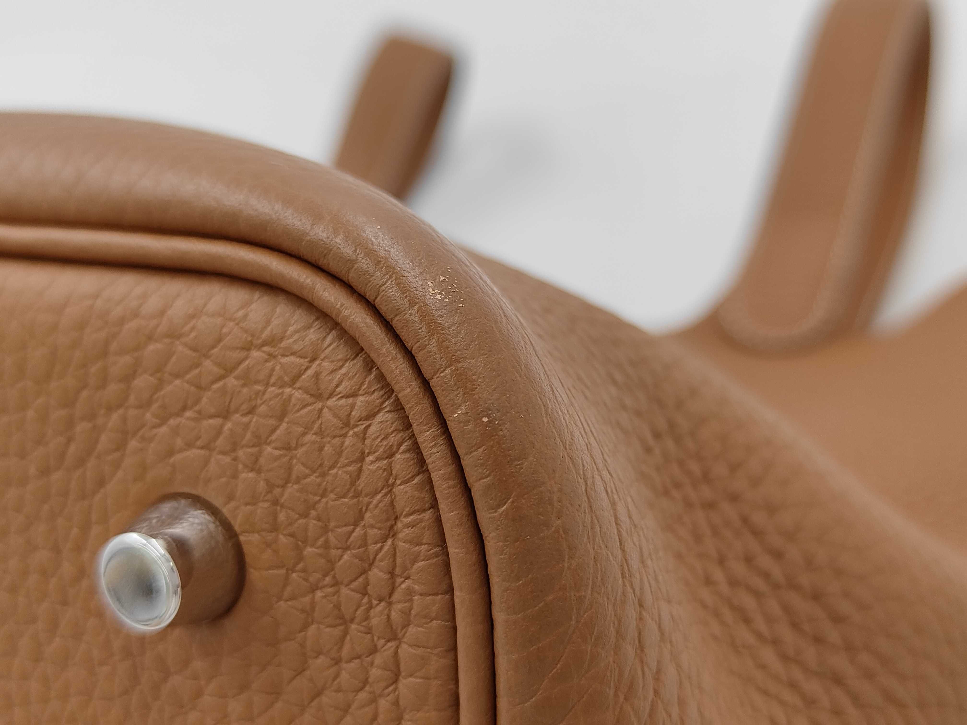 Picotin Lock 22 MM Taurillon Clemence Leather Gold Silver Hardware B Stamp Handbag — view 6