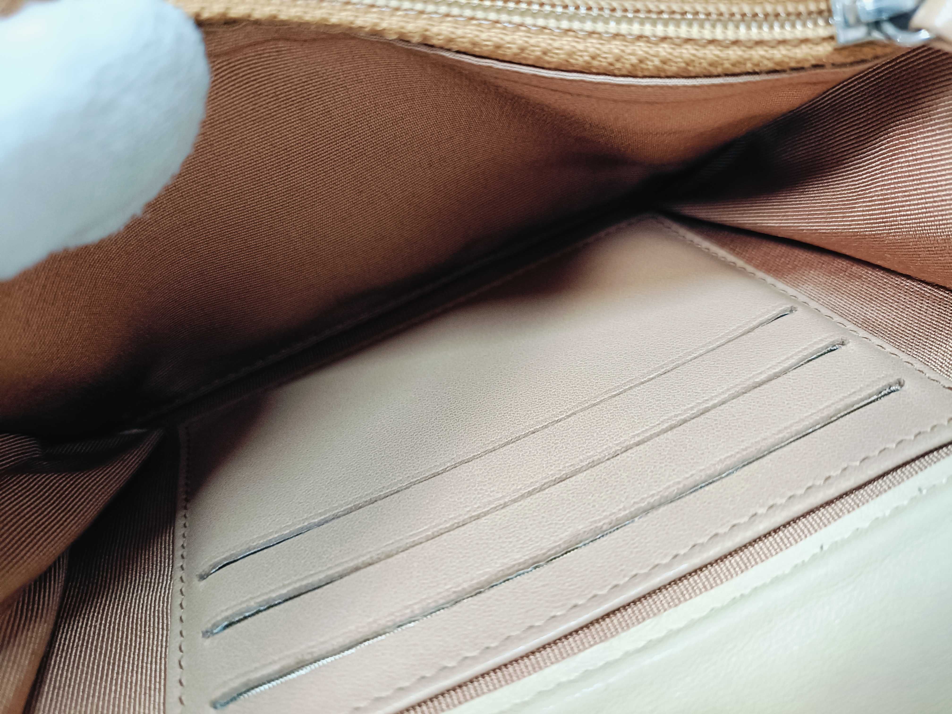 Lambskin Matelassé Wallet with Coco Mark, Beige — view 15