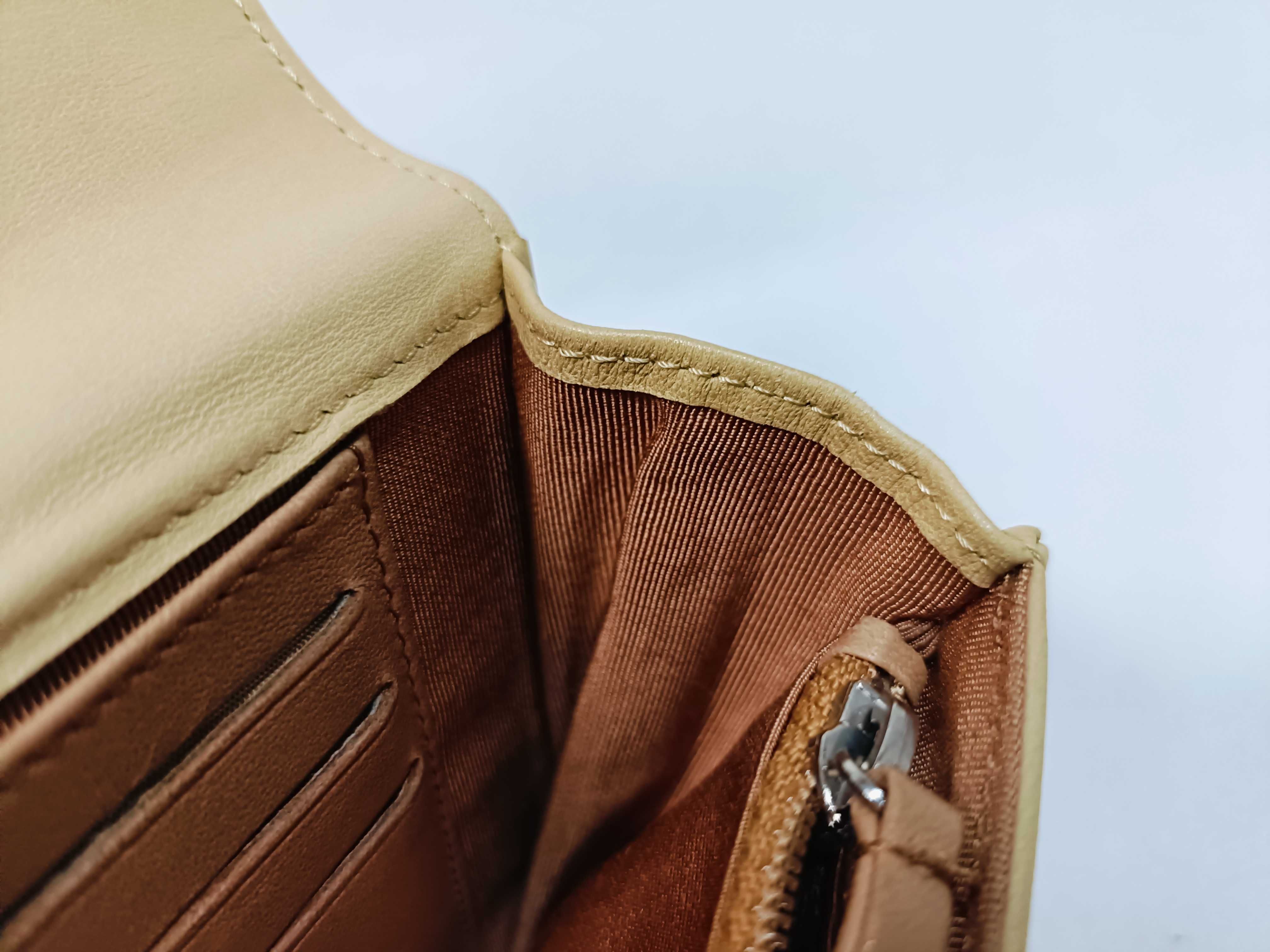 Lambskin Matelassé Wallet with Coco Mark, Beige — view 9