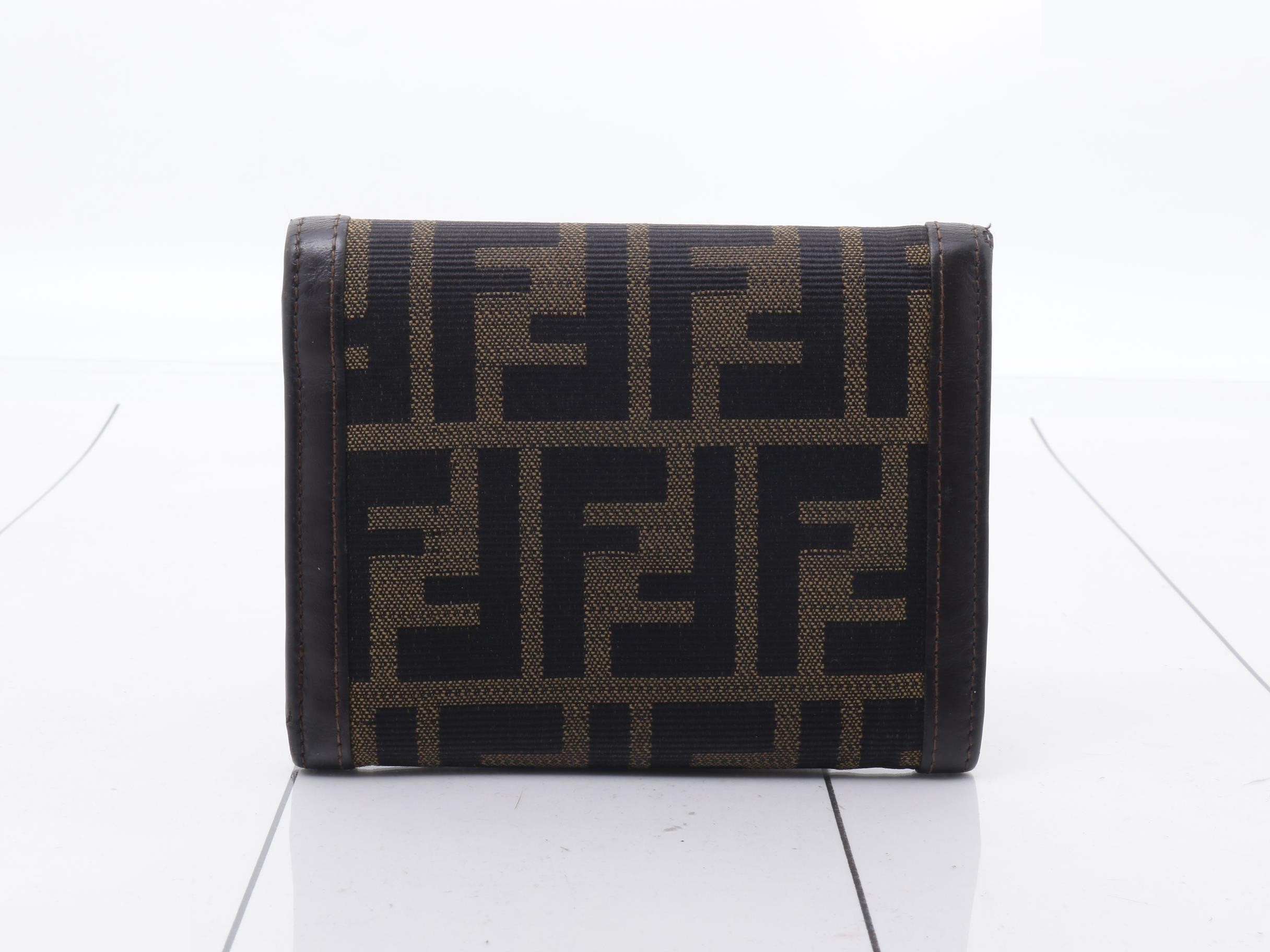 Compact Wallet, Canvas, Dark Brown, ZUCCA — view 2