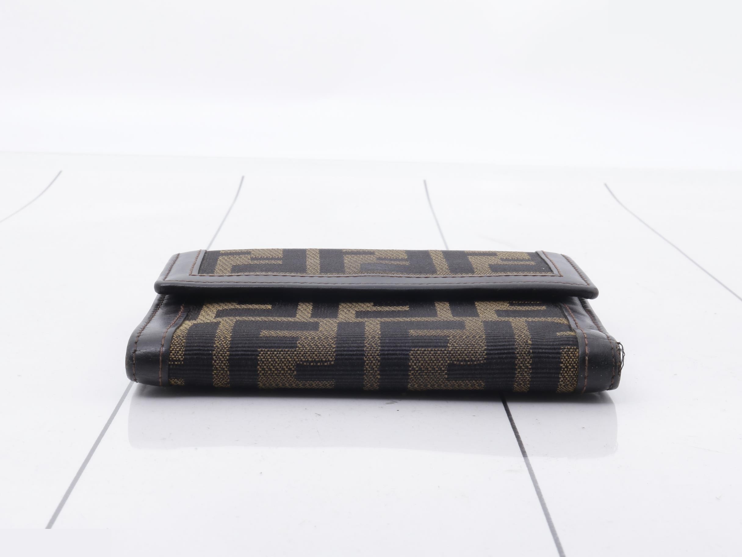 Compact Wallet, Canvas, Dark Brown, ZUCCA — view 3