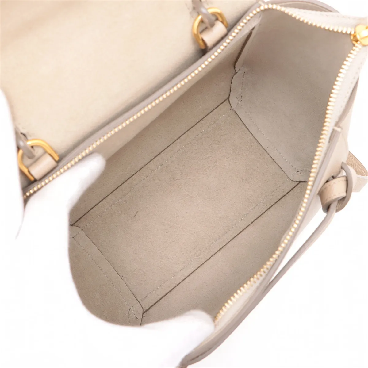 Belt Bag Nano Leather 2WAY Handbag Beige — view 8