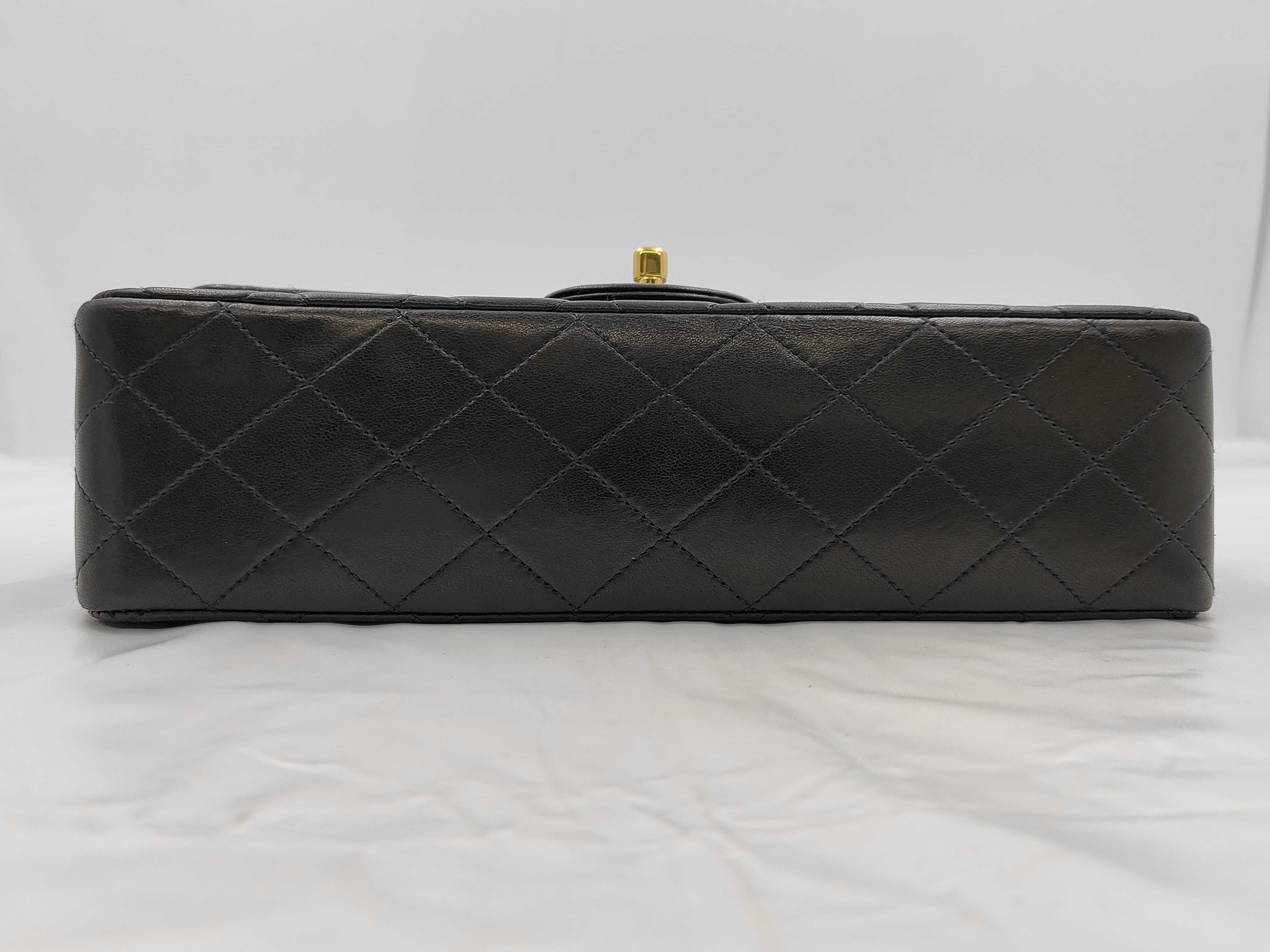 Matelassé Double Flap Shoulder Bag, Black — view 6