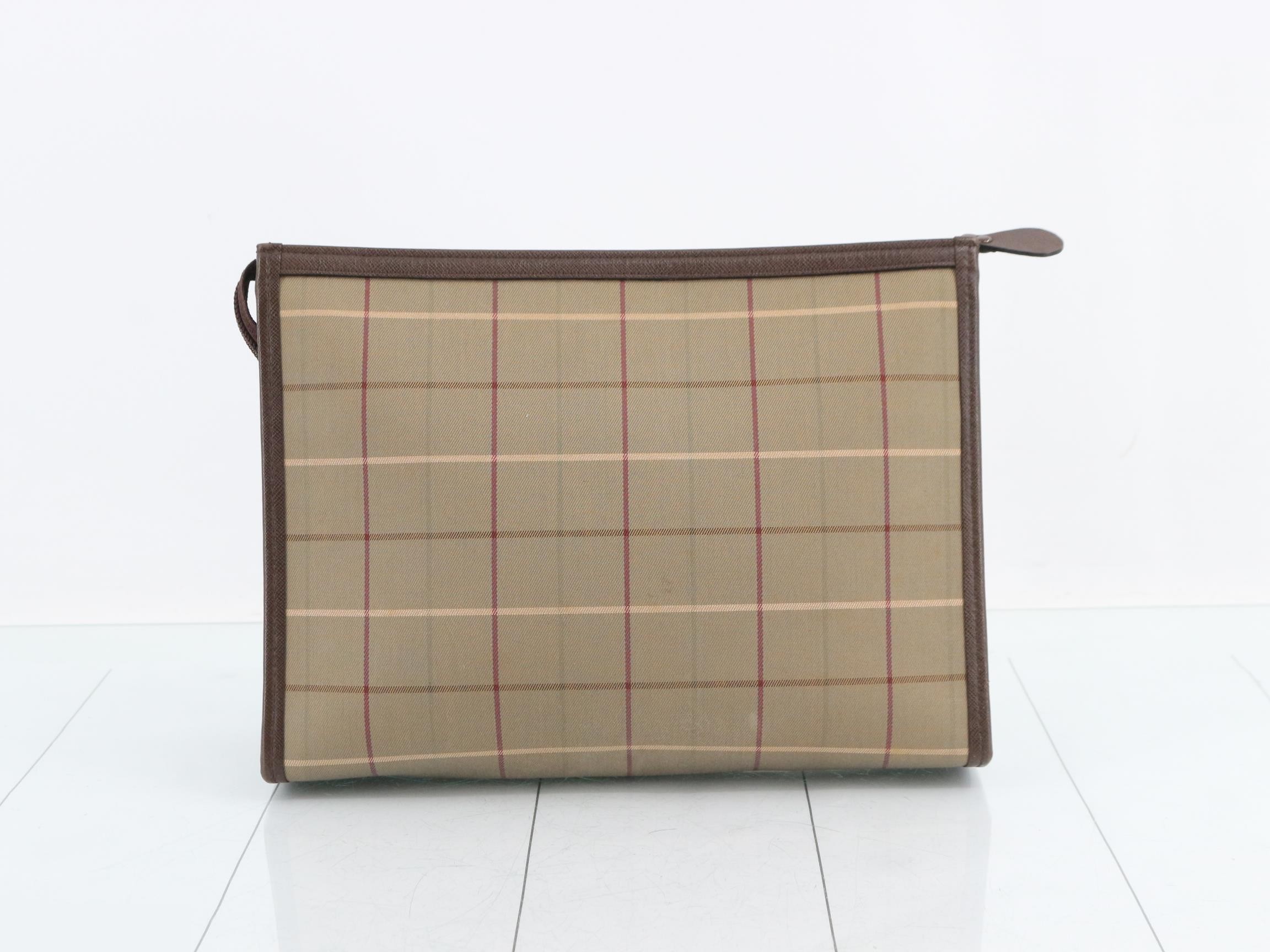 clutch bag, canvas and leather. — view 2