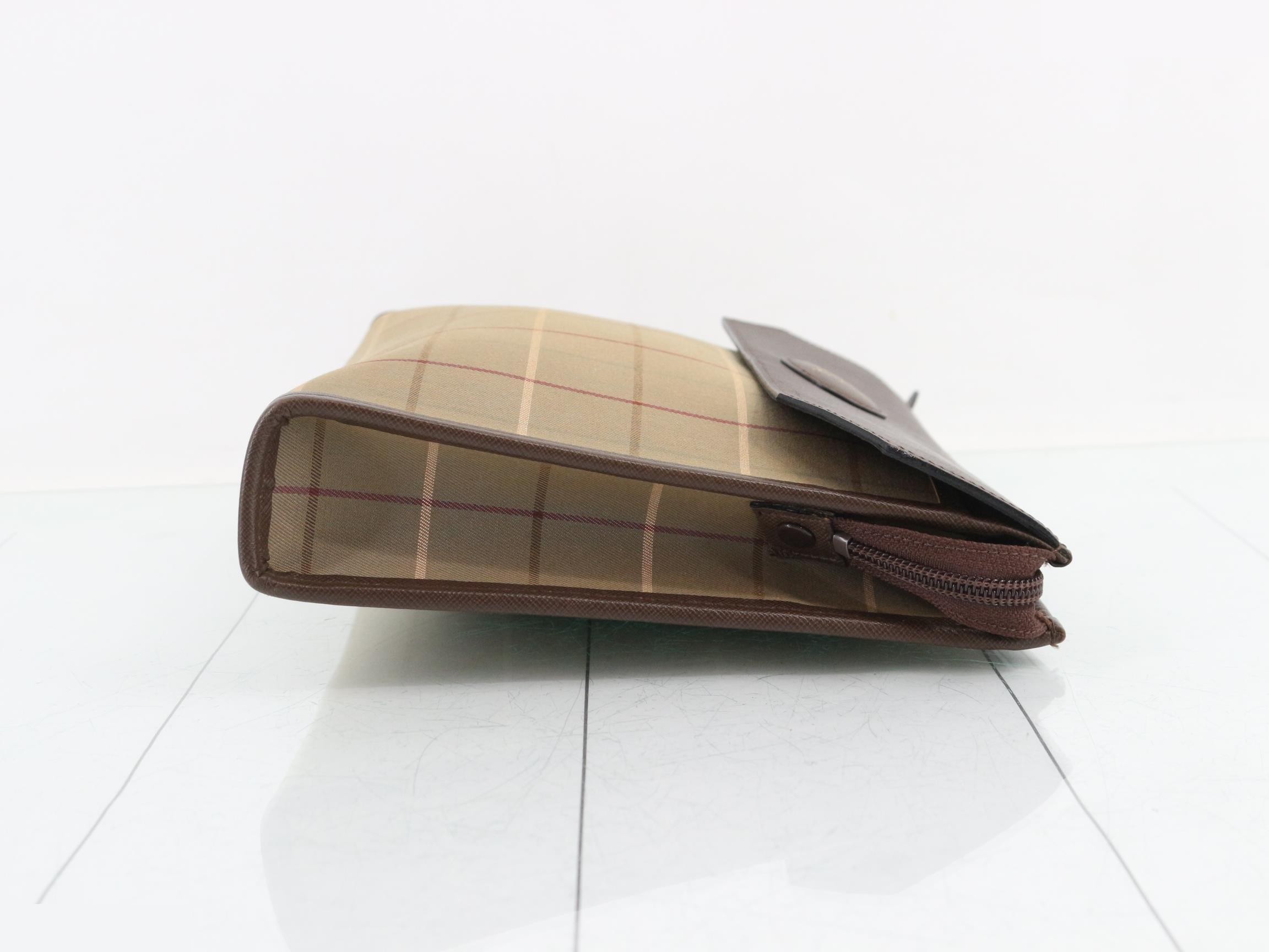 clutch bag, canvas and leather. — view 3