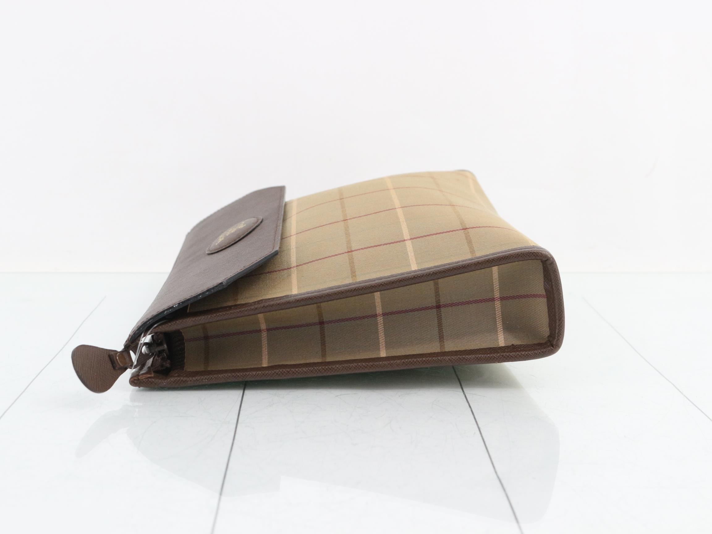 clutch bag, canvas and leather. — view 4