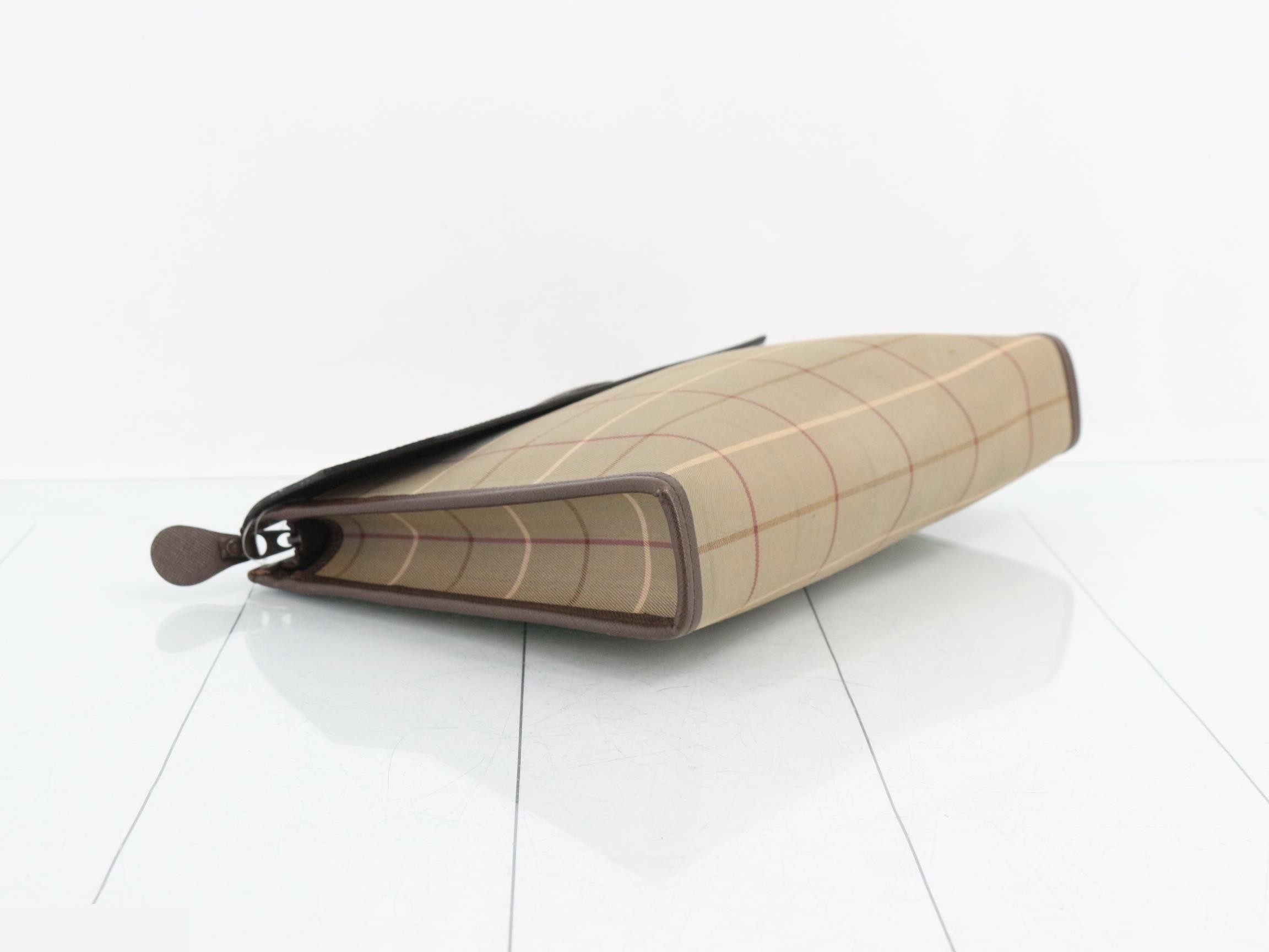 clutch bag, canvas and leather. — view 5