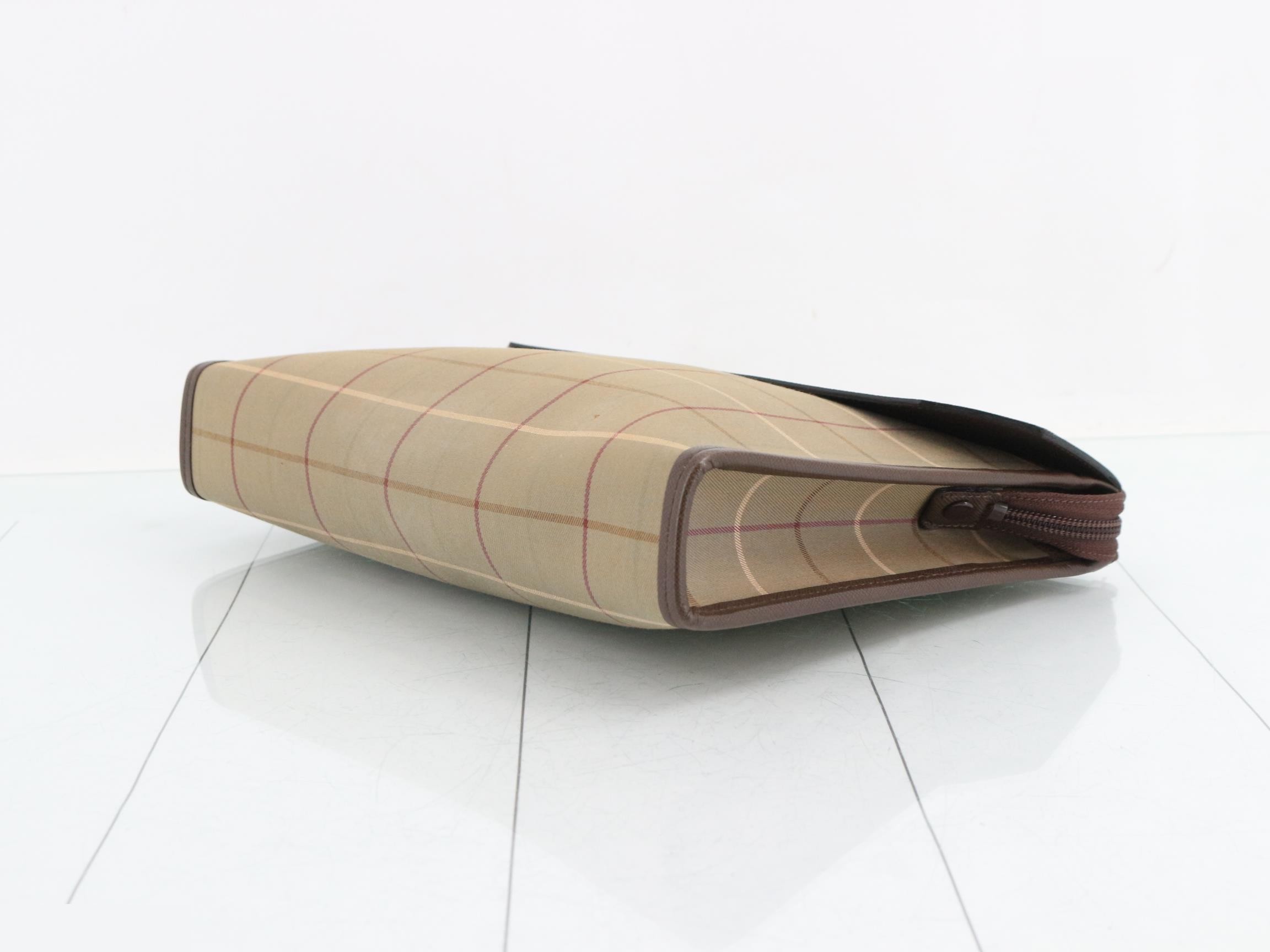 clutch bag, canvas and leather. — view 6