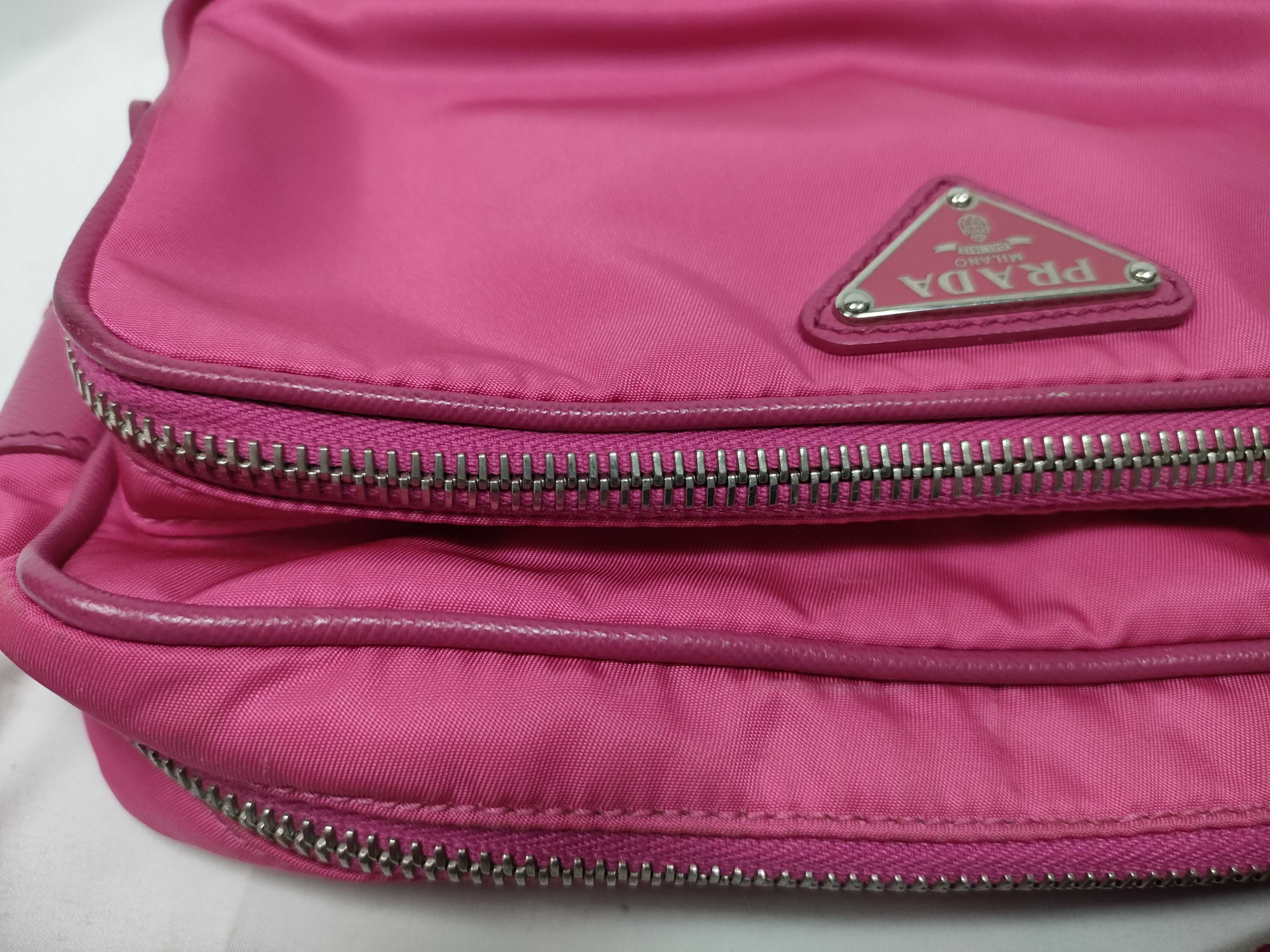 Tessuto x Saffiano Shoulder Bag, Pink BT1010 — view 12