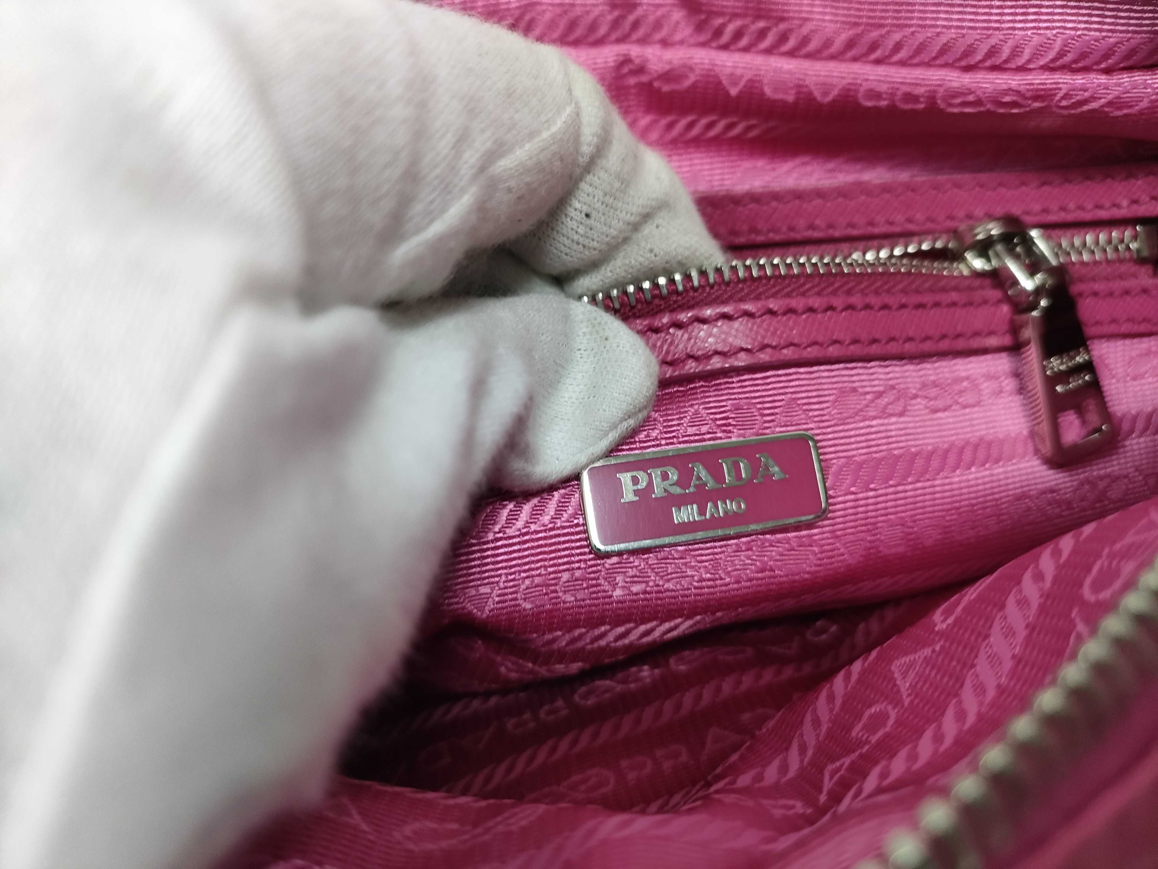 Tessuto x Saffiano Shoulder Bag, Pink BT1010 — view 15