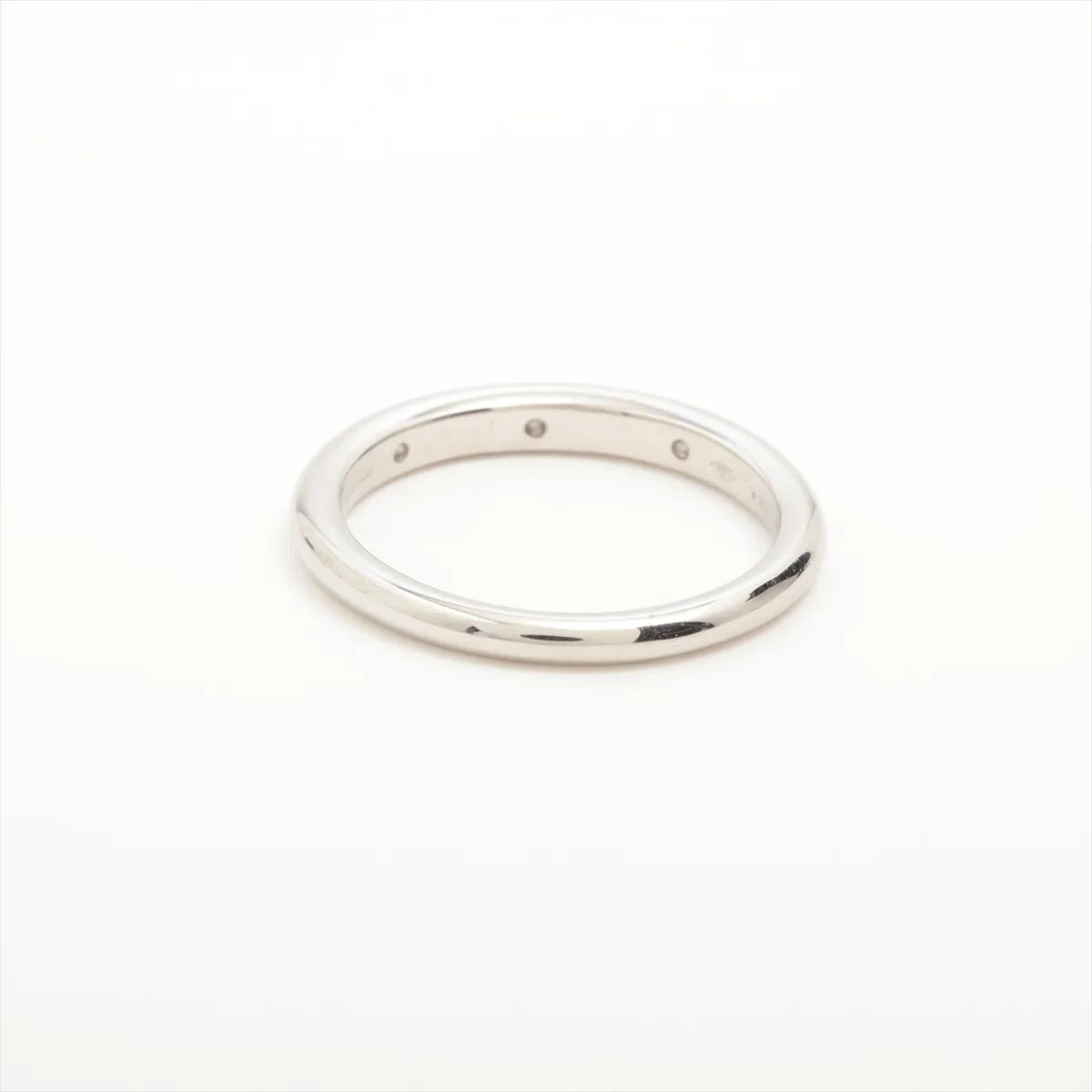 Fedi 3P Diamond Ring, Pt950, 3.6g, AA9L53, QR code readable, dents, 351465 — view 2