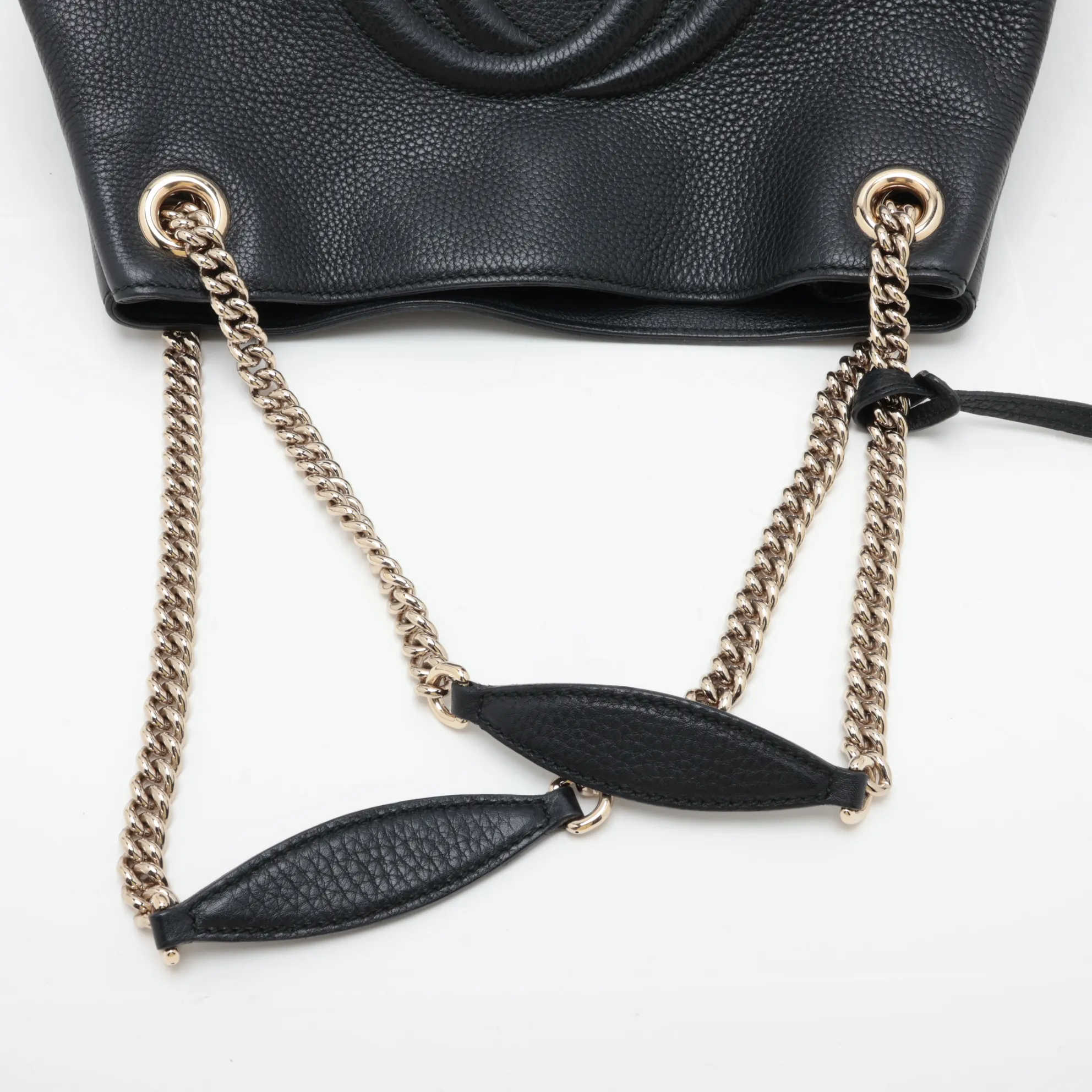 Soho 308982 Leather Chain Shoulder Bag, Black — view 5
