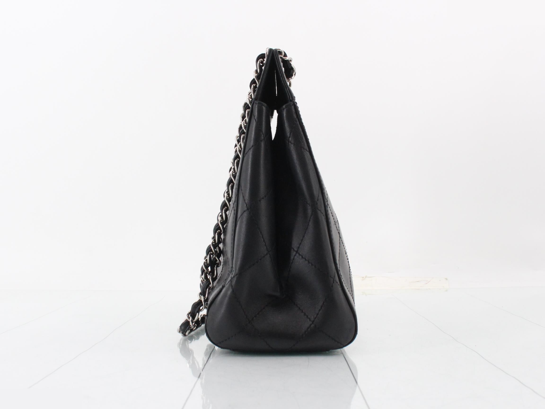 Matelassé Chain Shoulder Bag, Lambskin — view 3