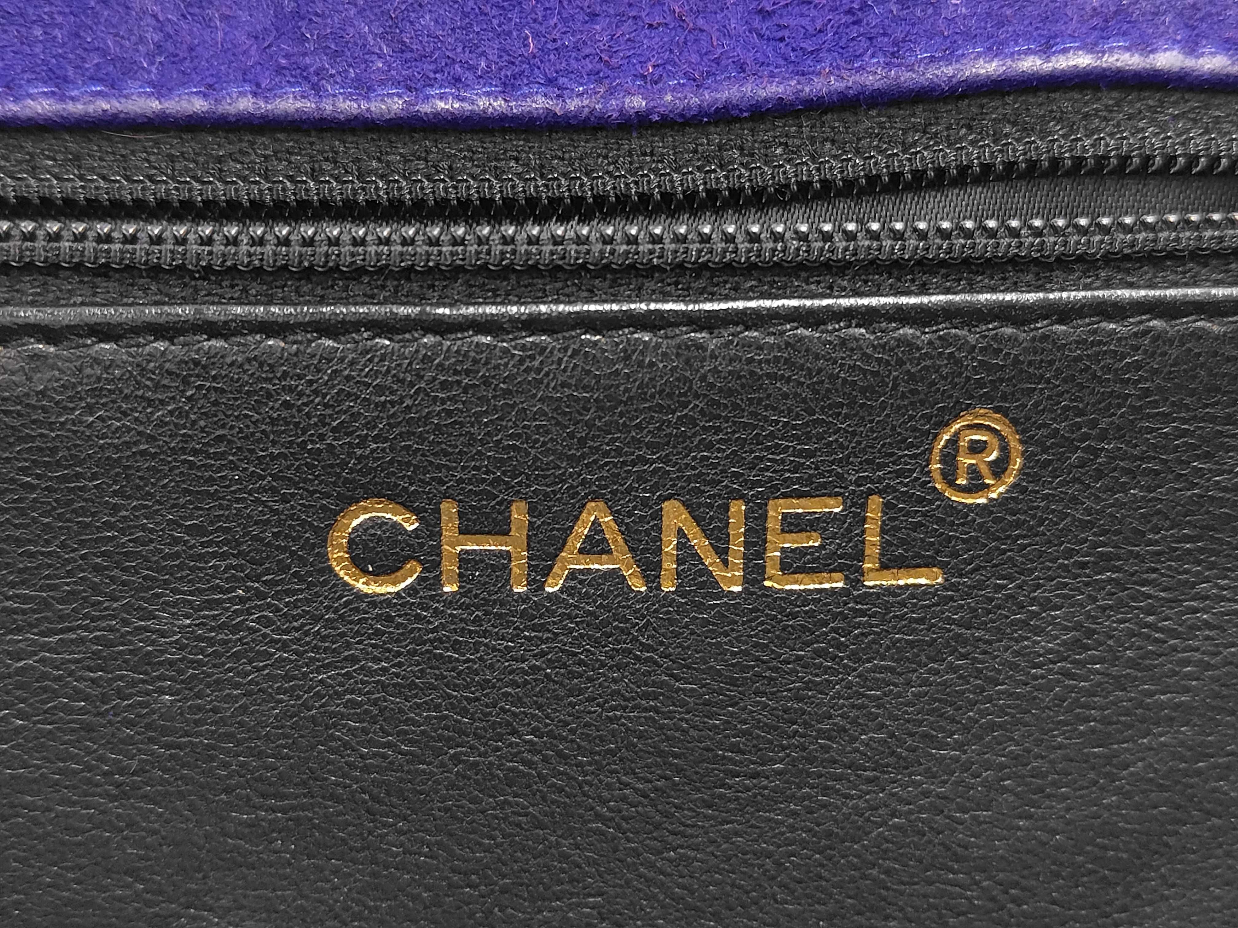Matelassé Suede Purple Shoulder Bag — view 10