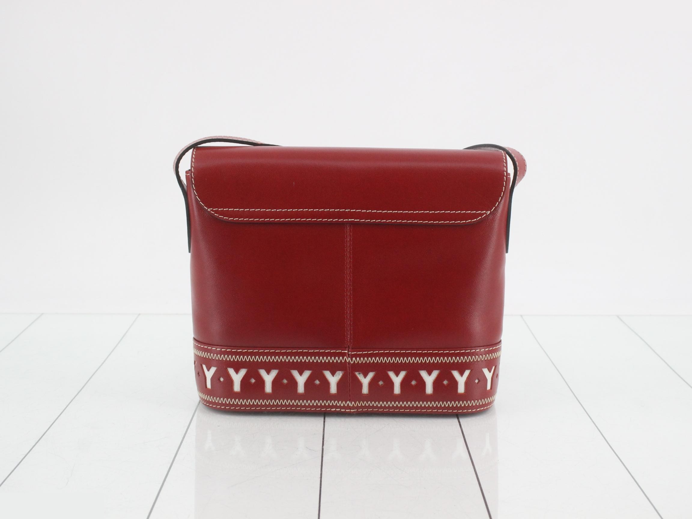 Other lines: Bags & Shoulder Bags - Y Cutout Leather Red — view 2