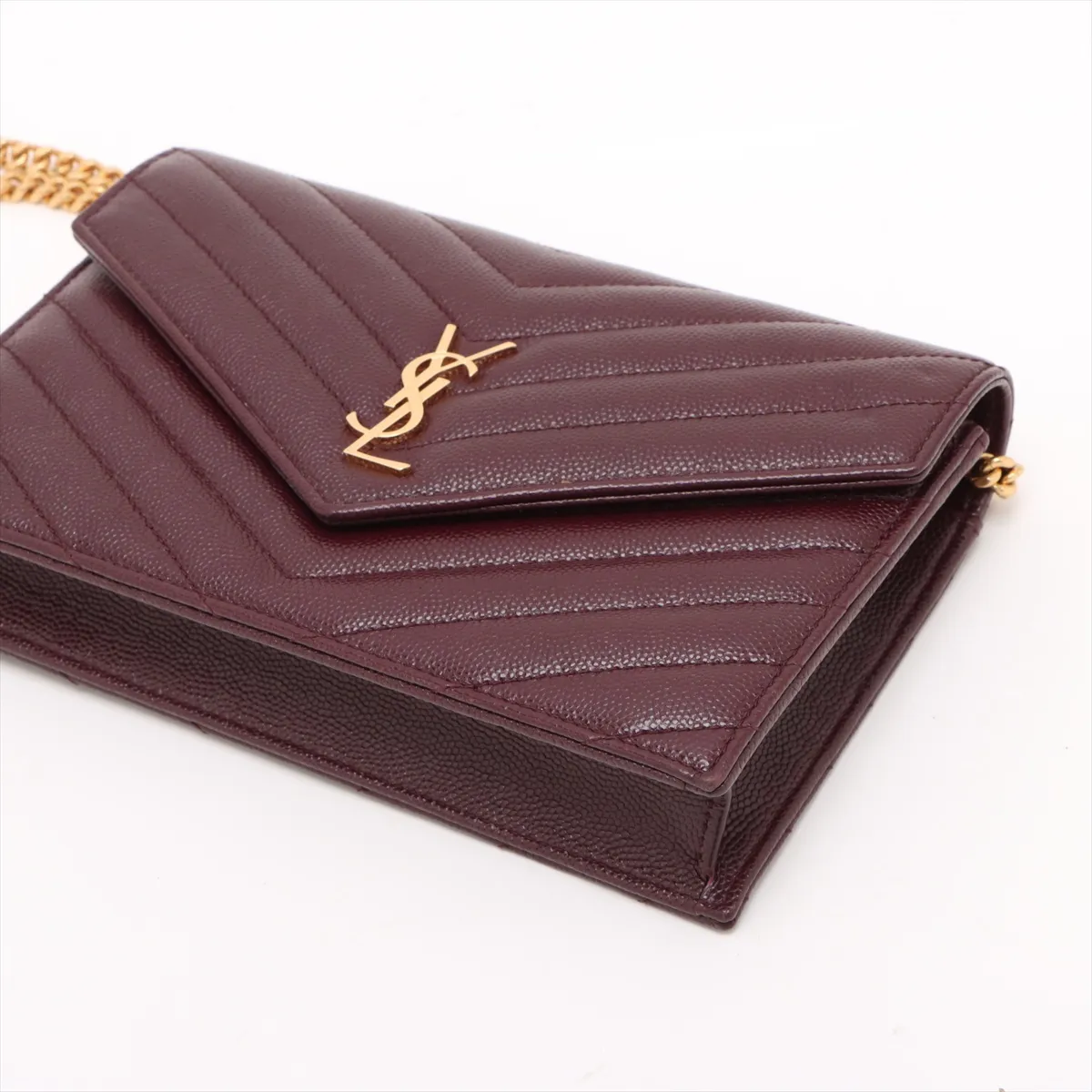 Cassandra Leather Chain Wallet Bordeaux 862439 — view 3