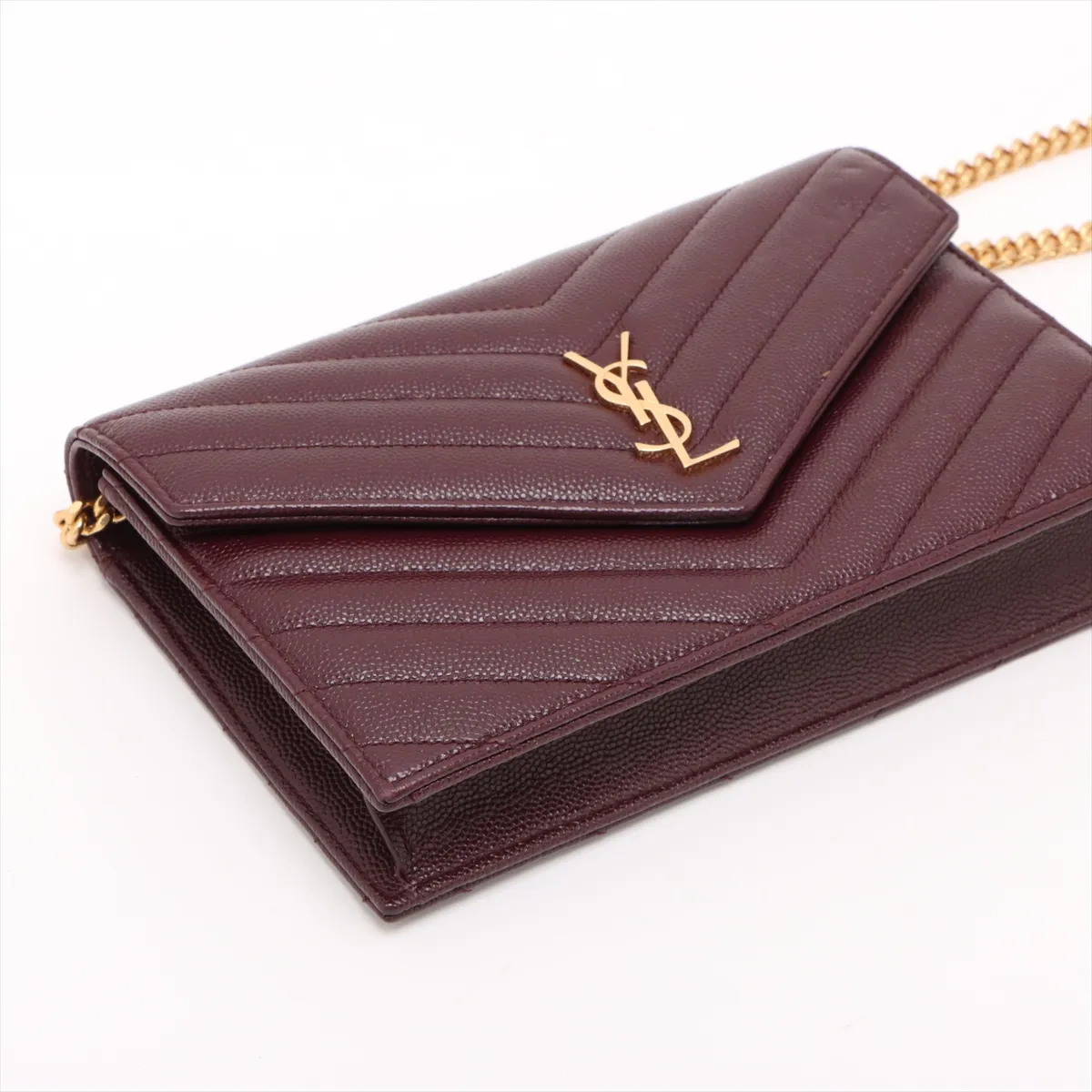 Cassandra Leather Chain Wallet Bordeaux 862439 — view 4