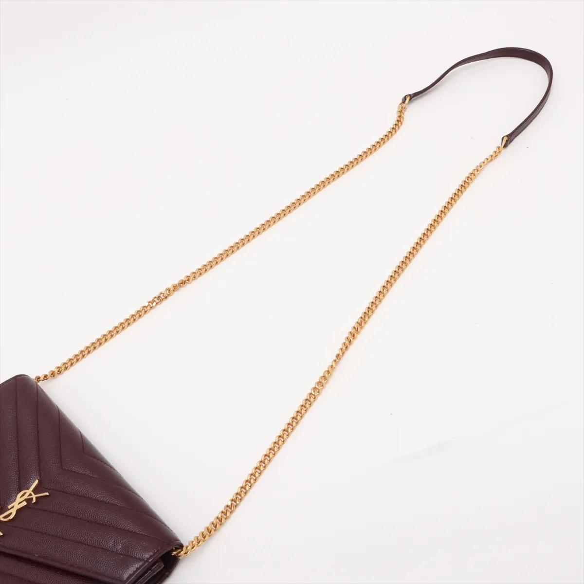 Cassandra Leather Chain Wallet Bordeaux 862439 — view 5