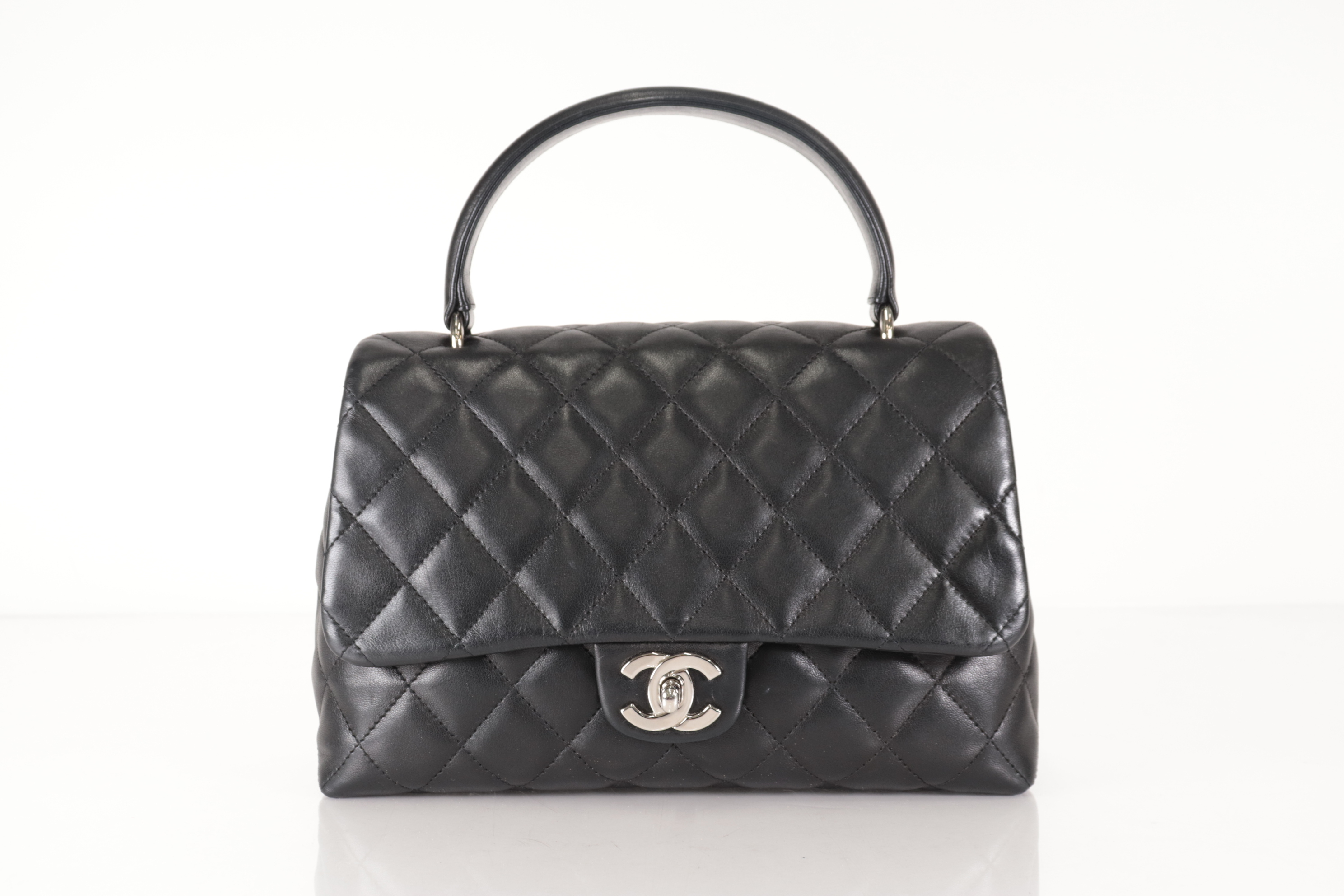 Matelassé Lambskin Kelly-style Handbag with Silver Hardware — view 2