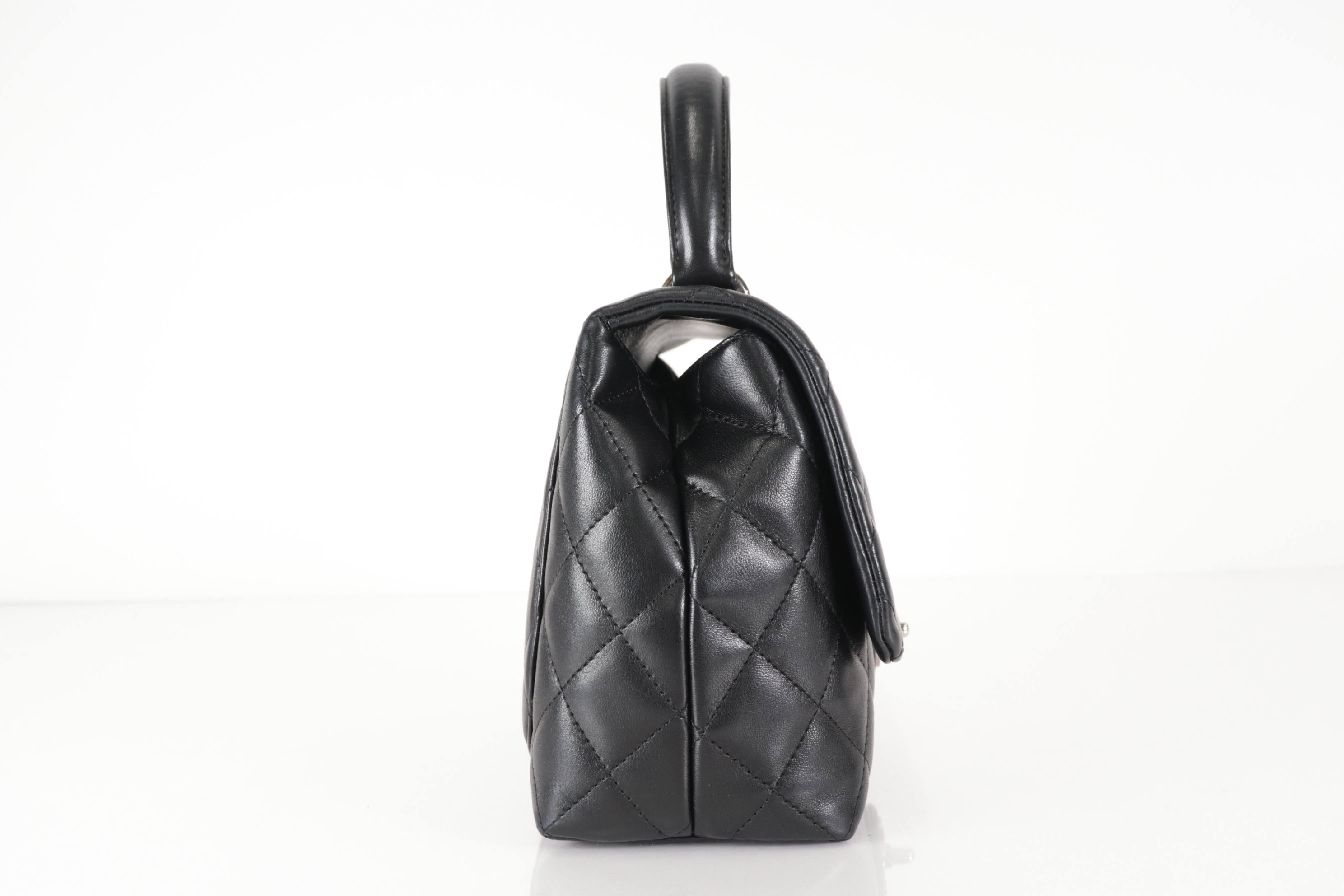Matelassé Lambskin Kelly-style Handbag with Silver Hardware — view 4