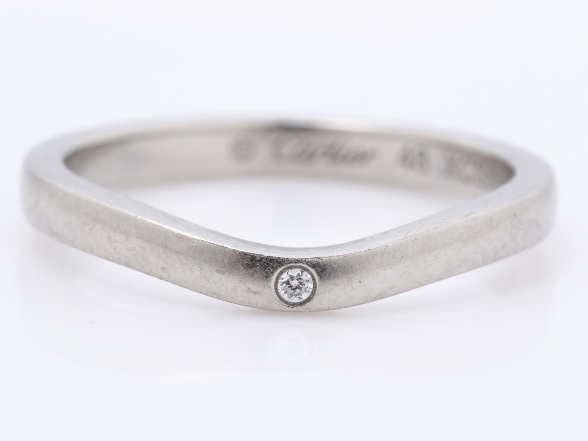 PT950 3PD Ballerina Wedding Band Ring 3.2g #48 — view 2
