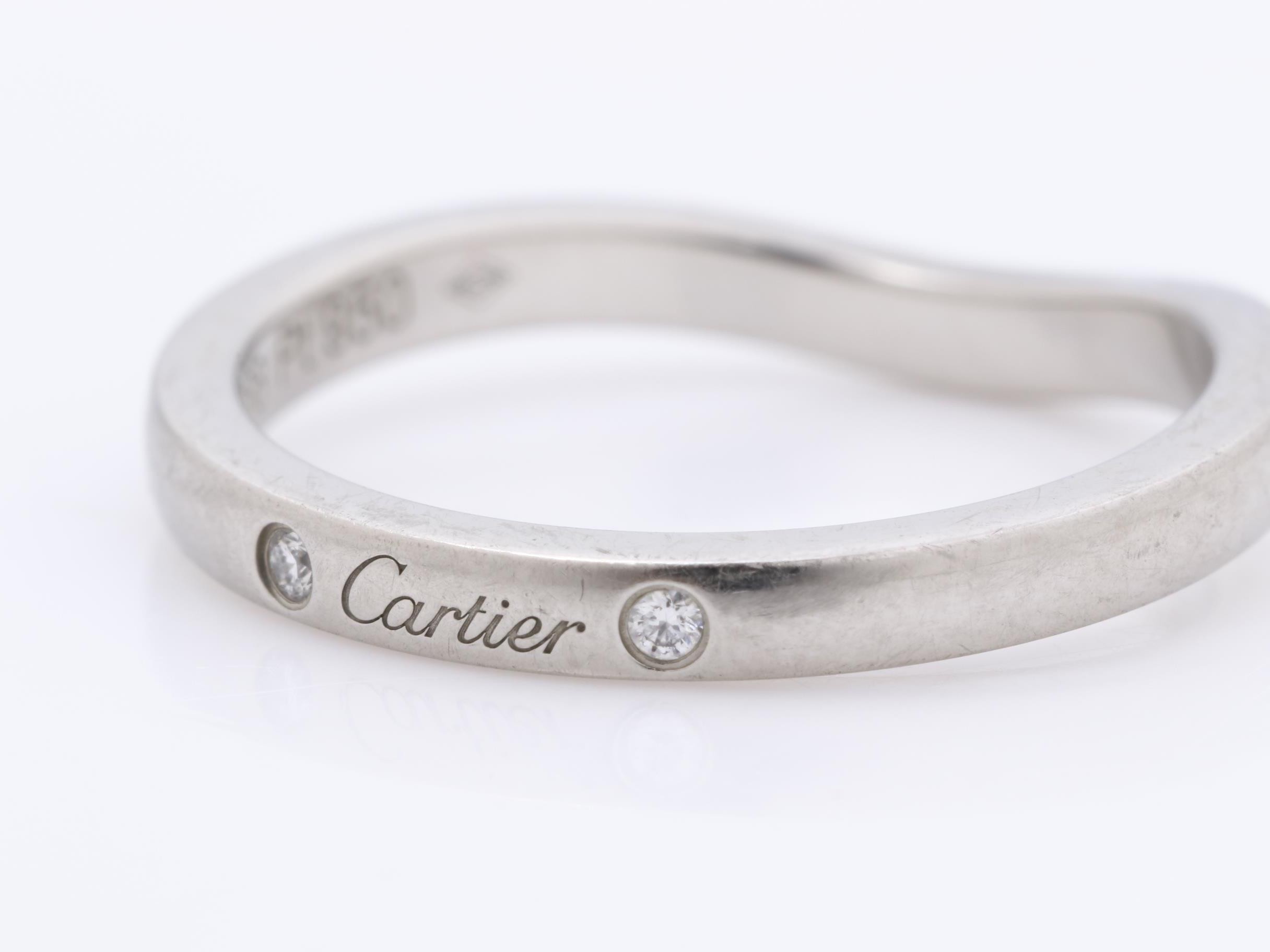 PT950 3PD Ballerina Wedding Band Ring 3.2g #48 — view 3