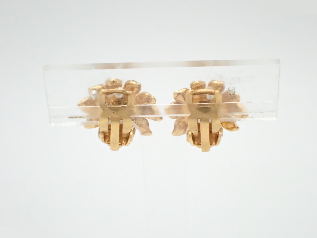 Earrings 97P Flower Pearl Stone — view 2