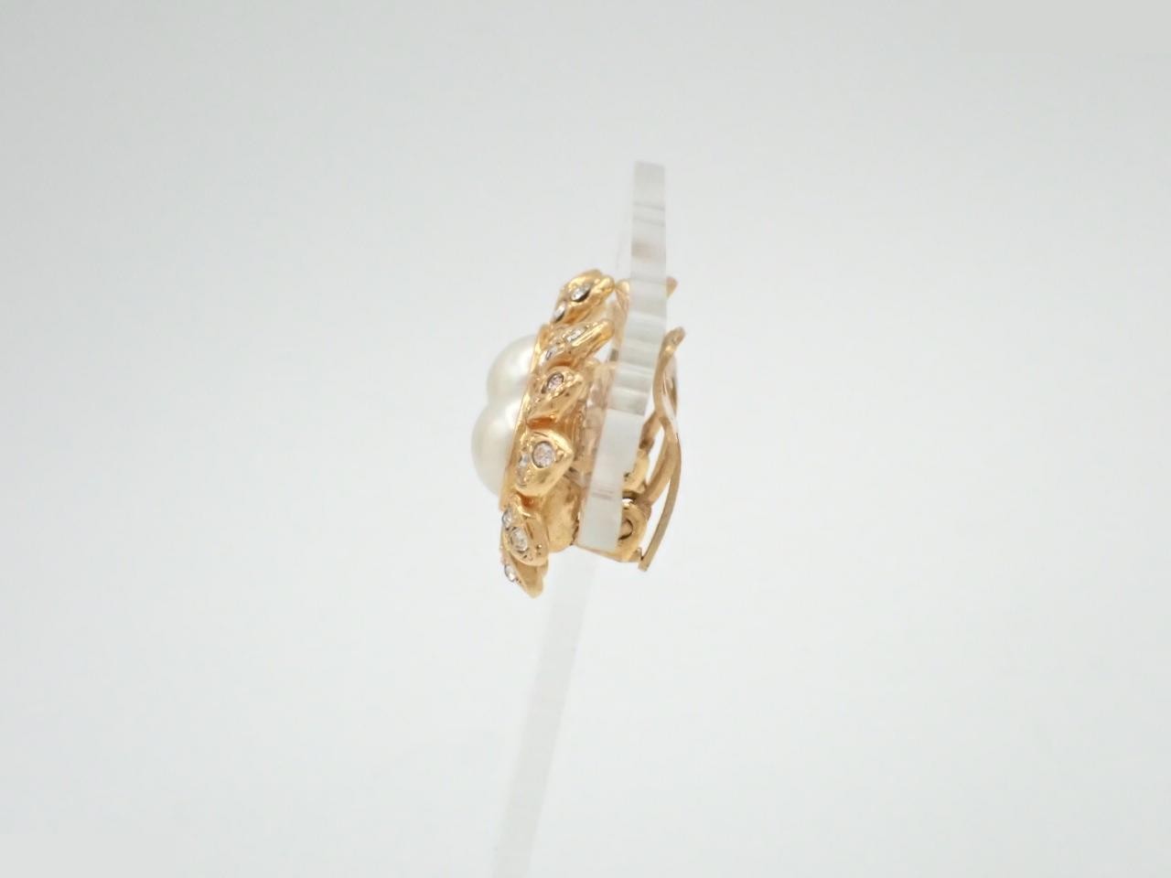 Earrings 97P Flower Pearl Stone — view 3