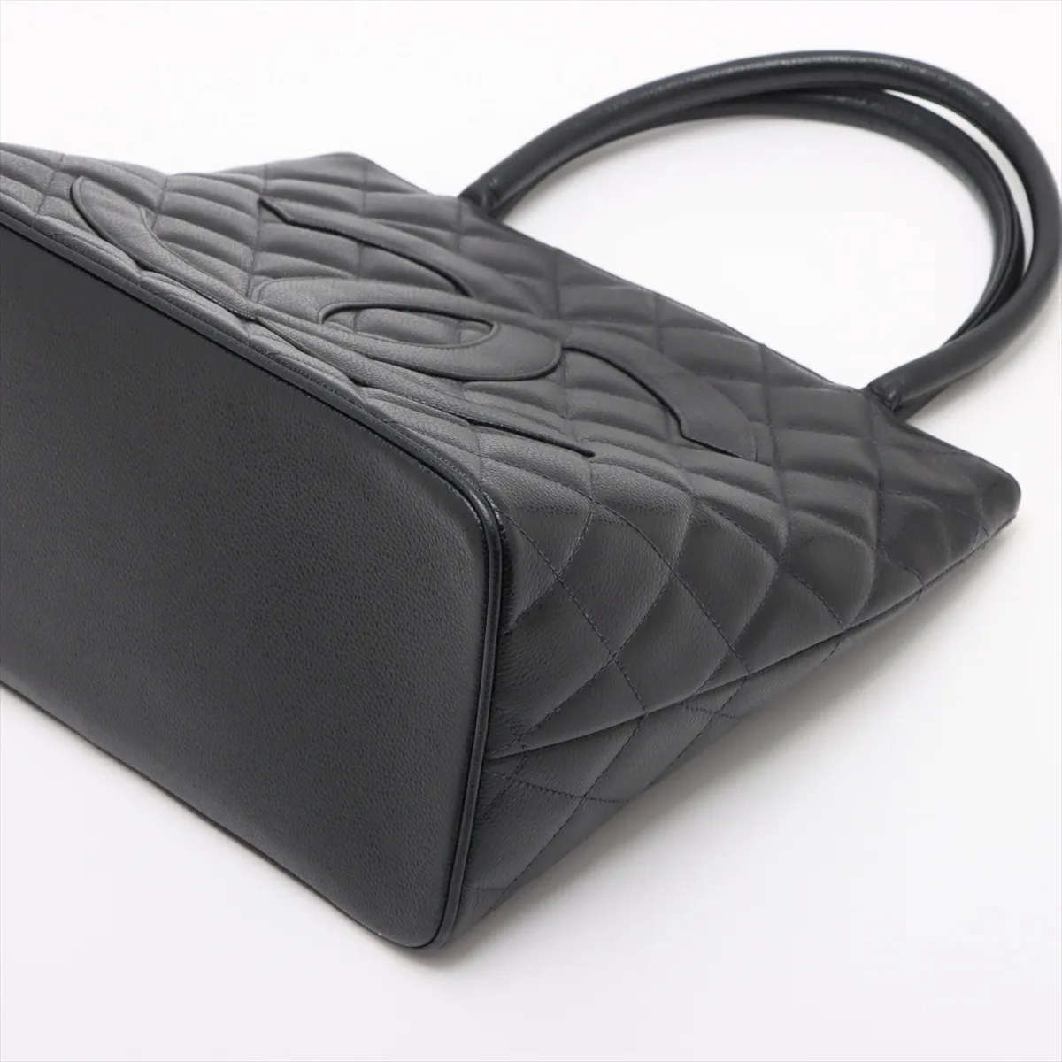 Reissue Caviar Skin Tote Bag, Black with Silver Hardware, 9775086, Series 9 — view 3